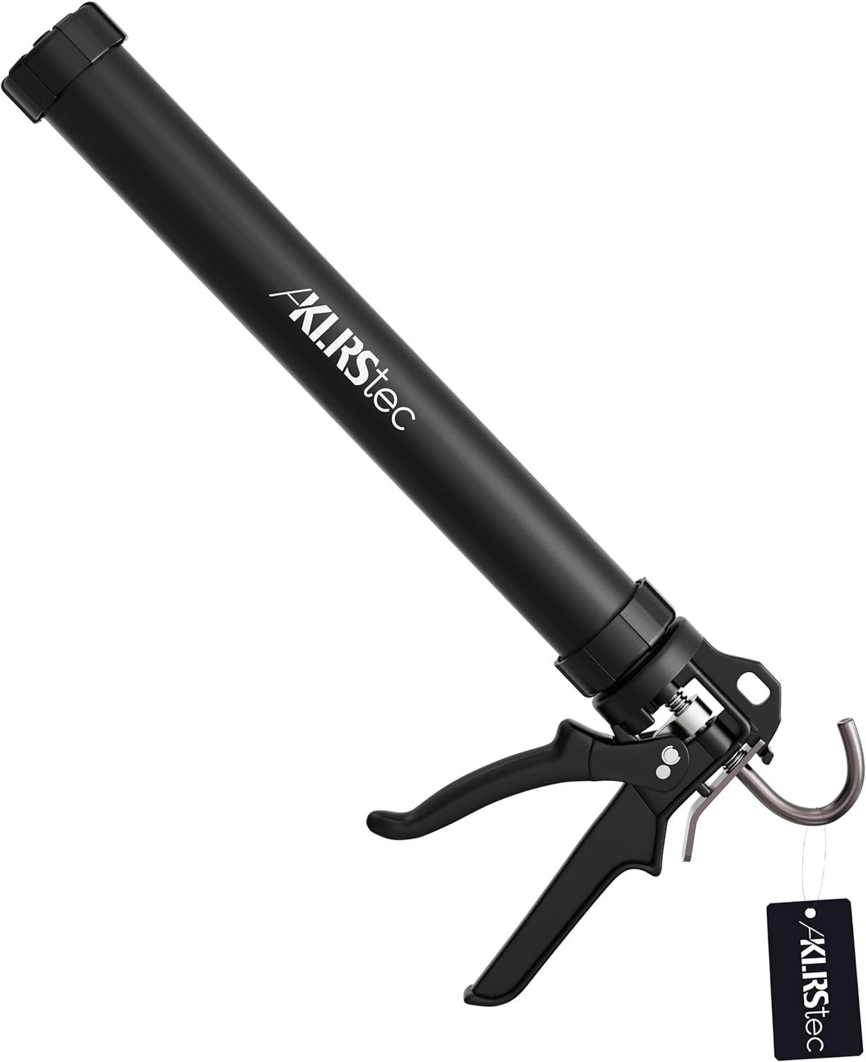 KLRStec Kartuschenpistole XL 600ml aus Metall, (Geschlossene Profi 4K Beutel Kartuschenpistole, für alle gängigen 310-600ml Dicht- und Klebstoffkartuschen), (Silikon, Acryl, Lehm etc) mit Zubehör