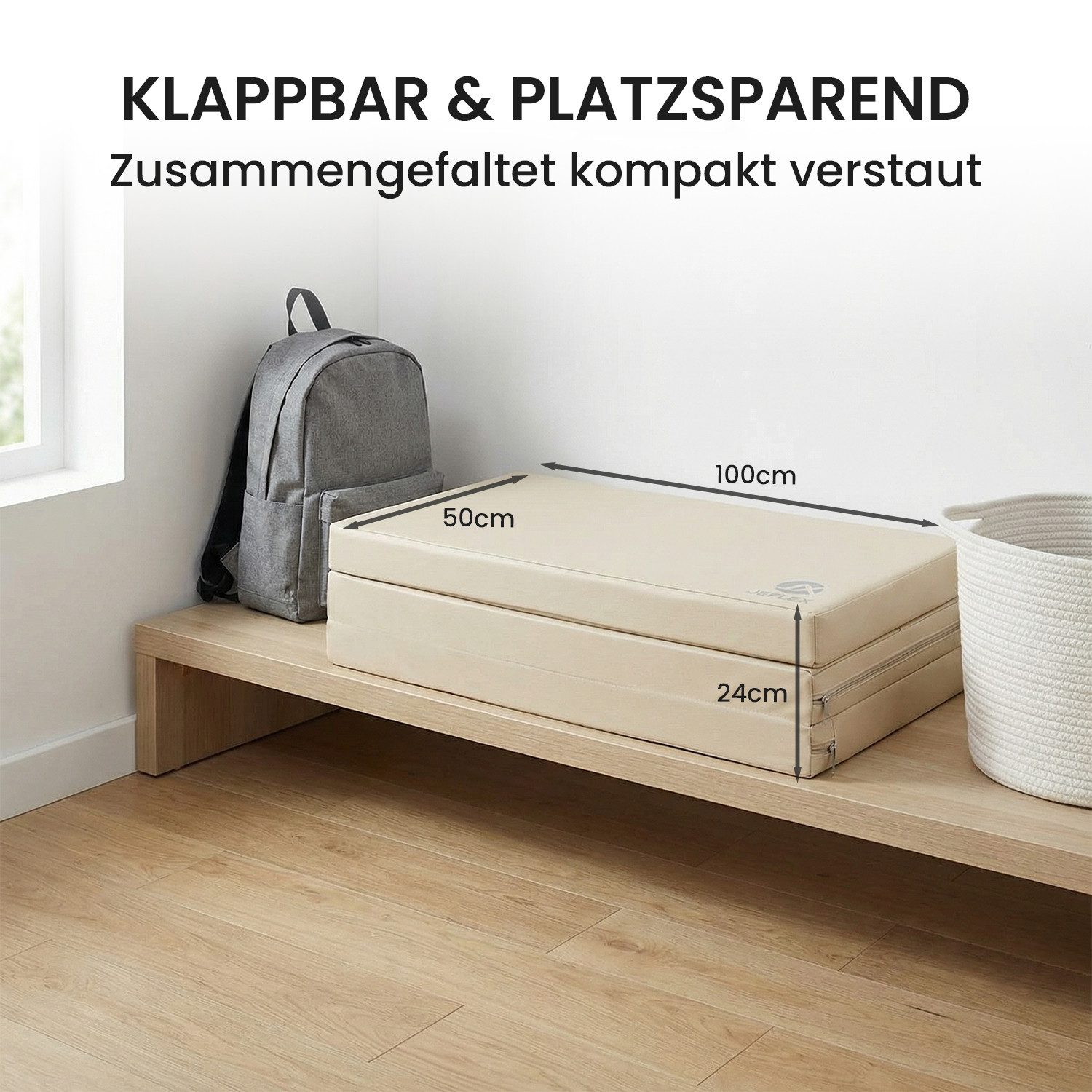 Jeflex Weichbodenmatte Jeflex Turnmatte klappbar 150 x 100 x 8 cm Weichbodenmatte Sportmatte, 150cm x 100cm x 8cm, Made in Germany – Bild 4 von 5