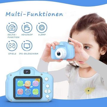 Tadow Kinder Kamera,Kreative Kinderkamera,1080P HD 32GB TF-Karte USB,blue Kinderkamera