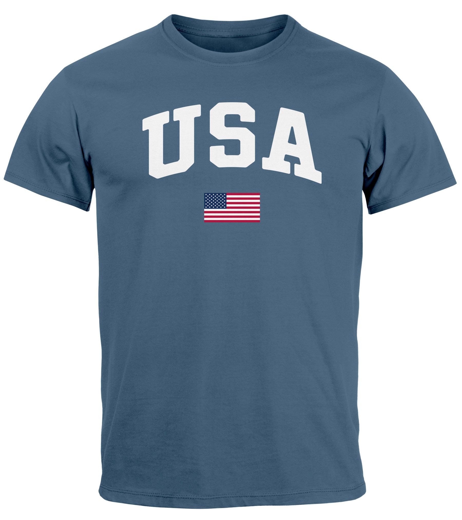 Neverless Print-Shirt Herren T-Shirt USA Schriftzug günstig online kaufen