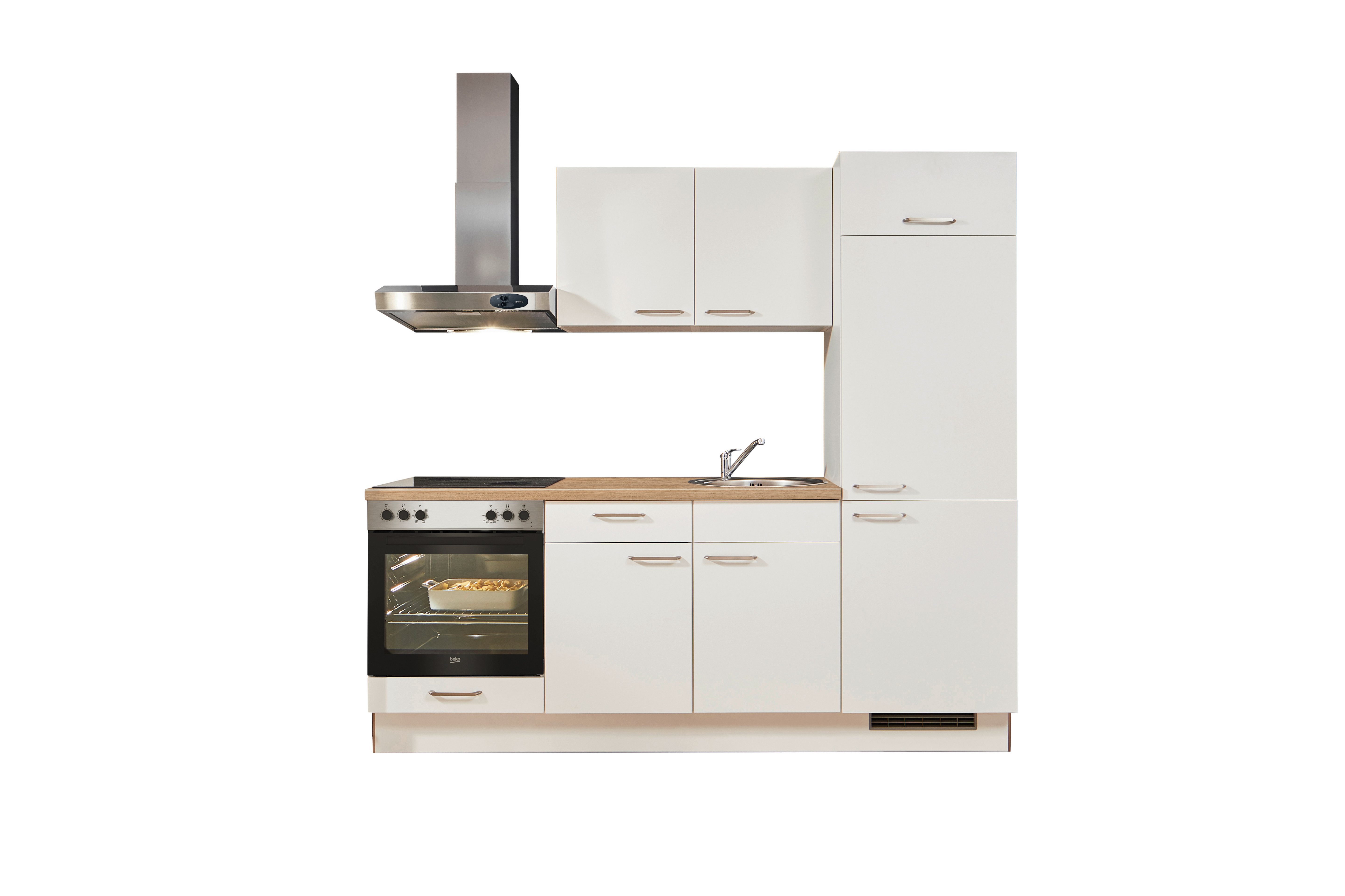 pino Кухниzeile Herlev, individuell anpassbar, gratis Кухниplanung mit Profis, (Breite 220cm), vormontiert, wahlw. mit E-Geräten, Preis inkl. Lieferung