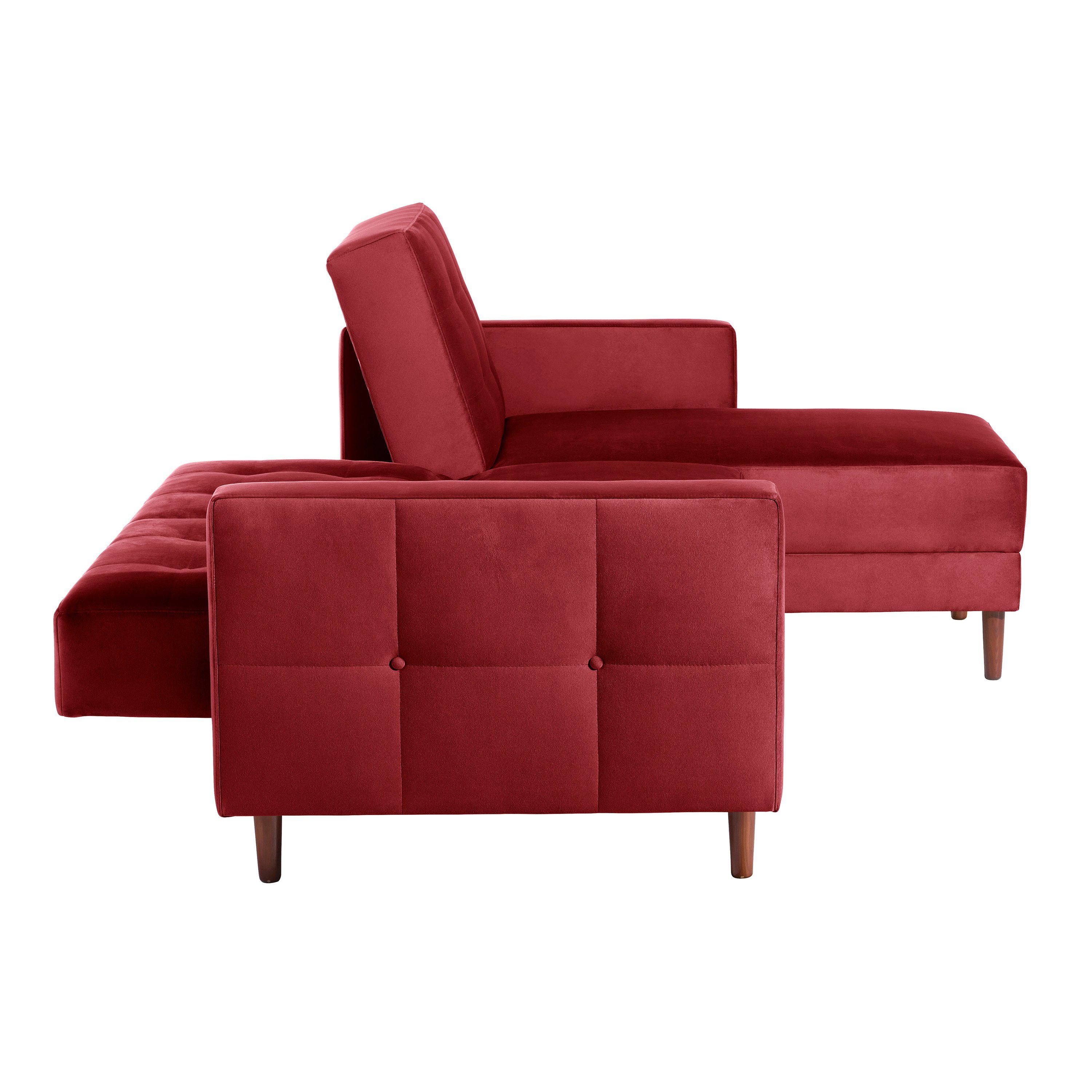 Max Winzer® Sofa Easy mit Hocker rot Relax, Samt Funktionssofa