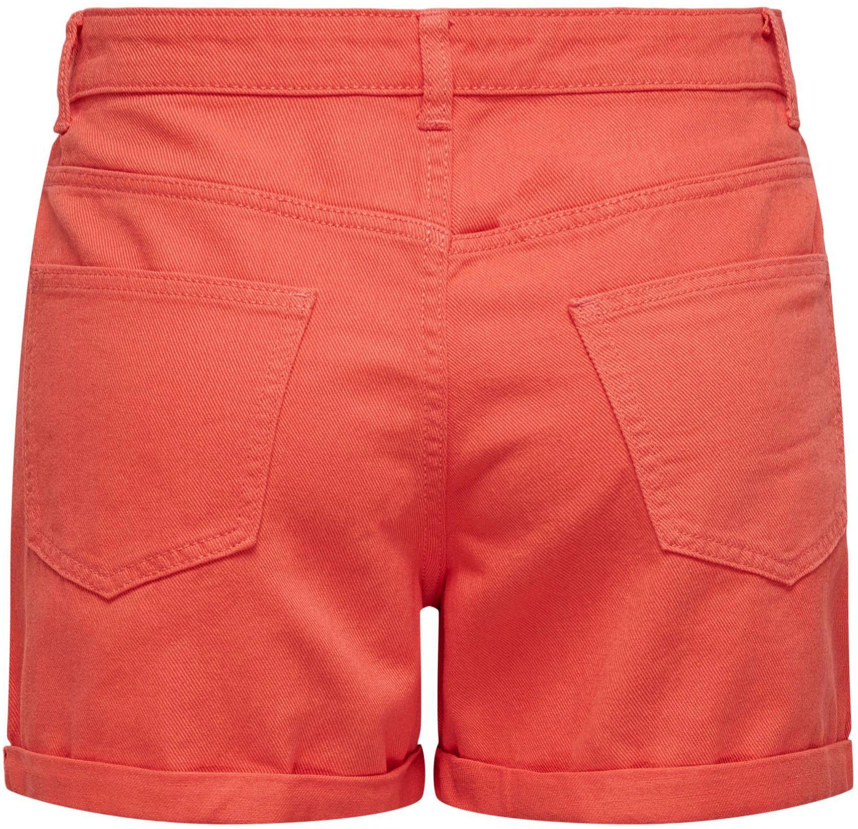 UP PNT FOLD ONLJOAN Hot Coral ONLY SHORTS Chinoshorts