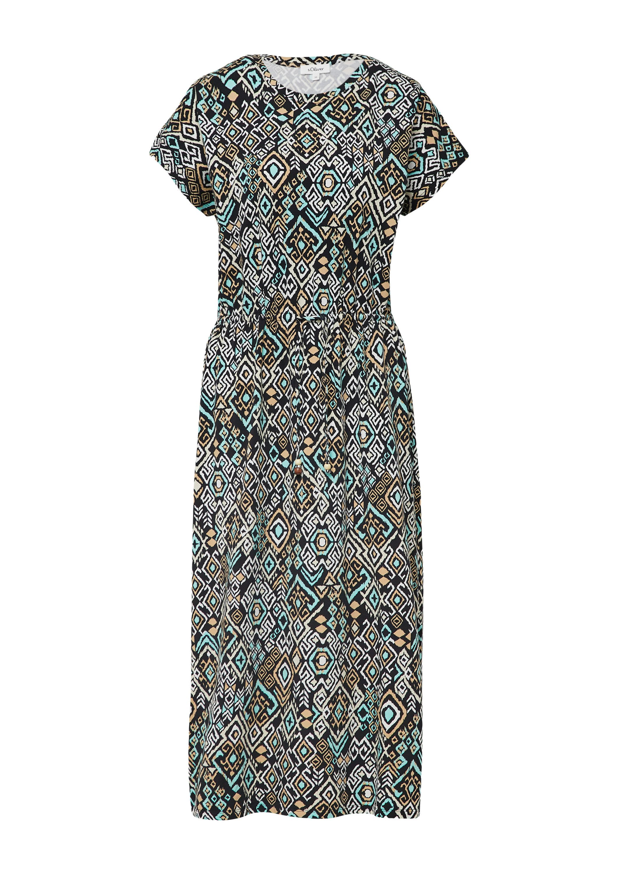 s.Oliver Midikleid Kleid Midikleid aus Baumwollstretch mit Taillenzug günstig online kaufen