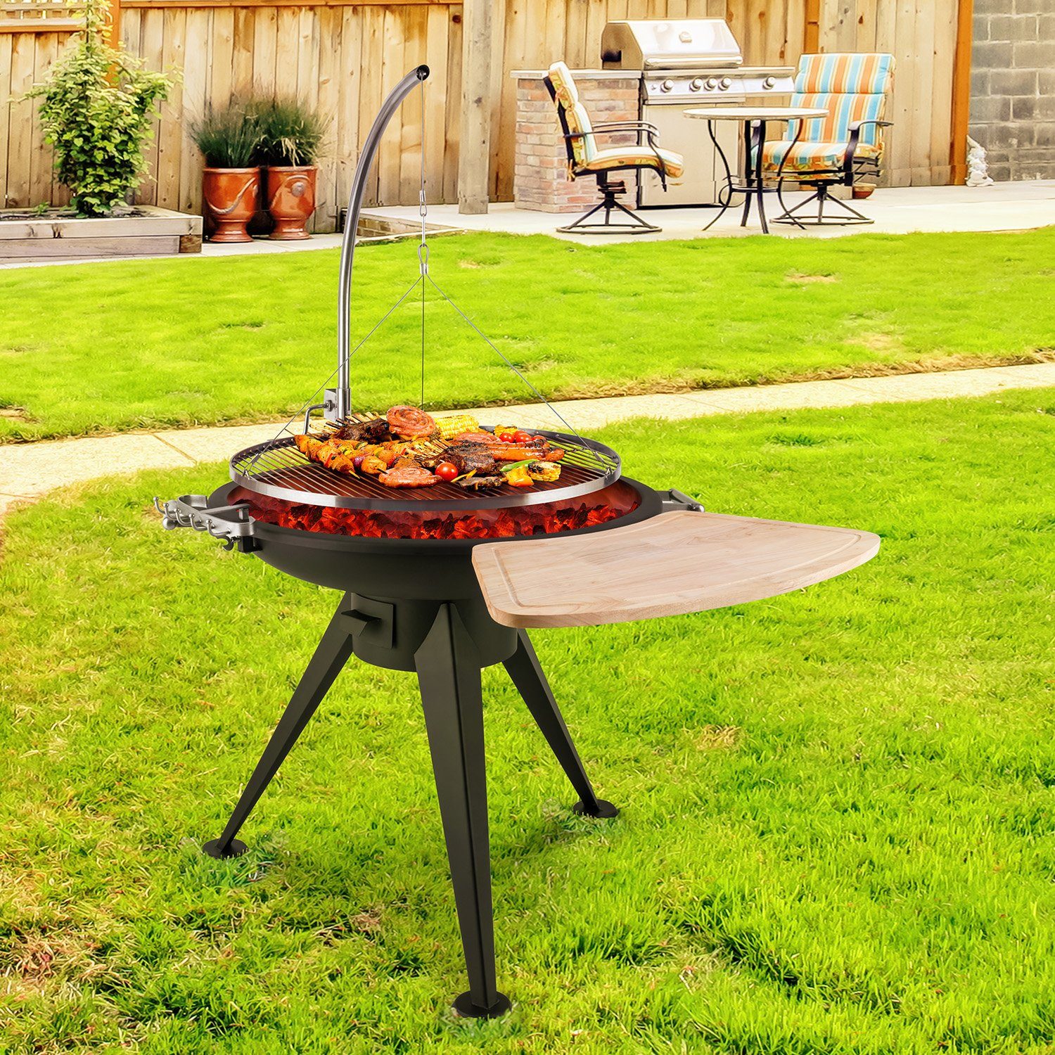blumfeldt Feuerstelle Delion, (Set), Feuerschale Garten mit Grill Feuerkorb Feuerstelle Outdoor