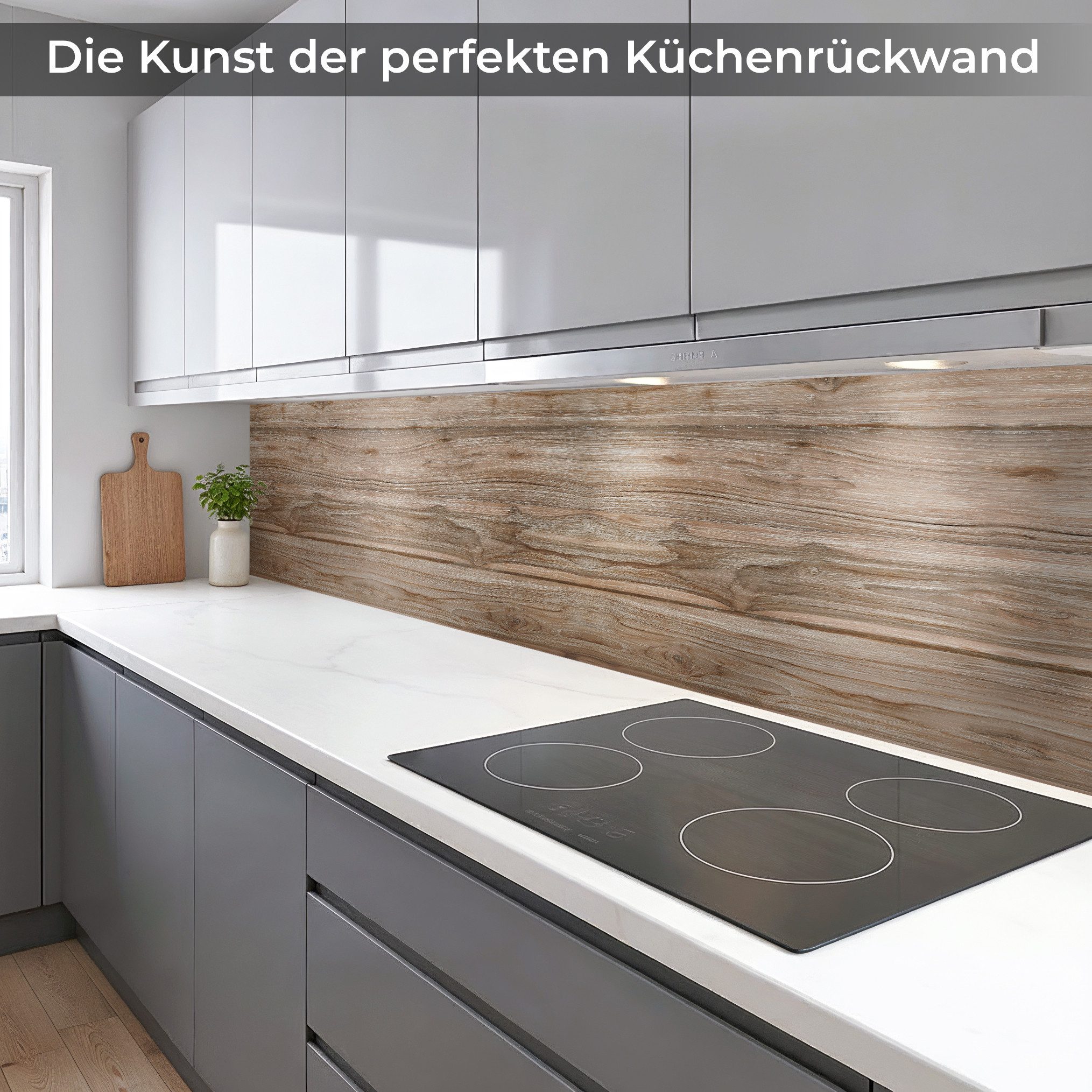 Rodnik Küchenrückwand Nussbaum, monolithische ABS-Platte mit Direktdruck, formstabil und langlebig