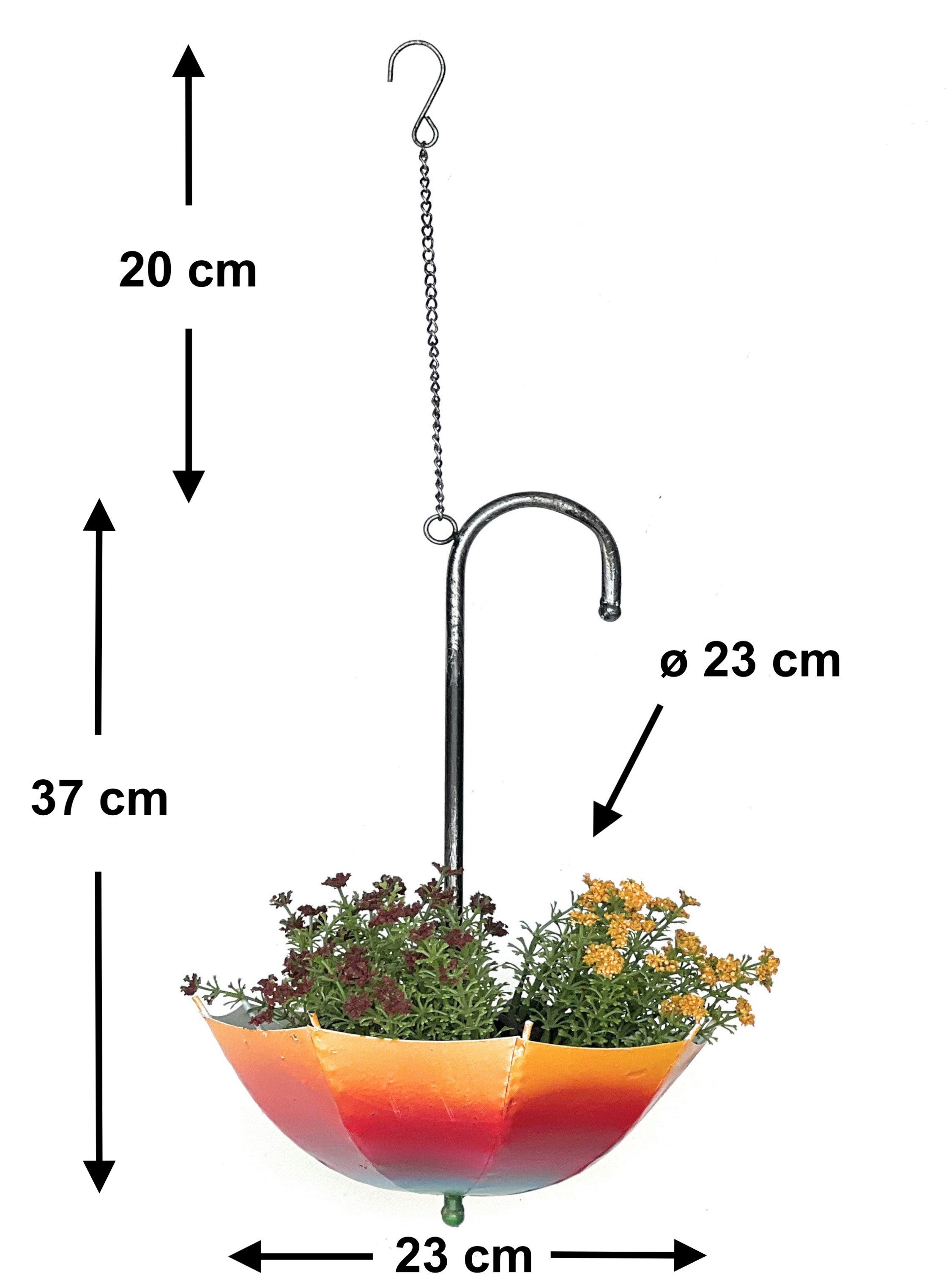 DanDiBo Blumenampel Metall Hängeampel mit Topf Innen Außen Regenschirm 29258 – Bild 2 von 5