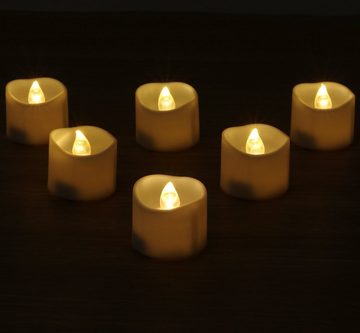 Homewit LED-Kerze Teelichter mit Timer Elektrische Flackernde Batteriebetriebene Lichter (Set, 12-tlg., Warm Weiß), für Muttertag, Geburtstag, Ostern, Valentinstag, Partys, Hochzeit