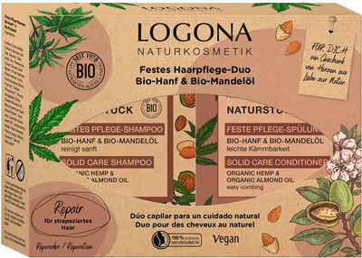 LOGONA Haarpflege-Set Geschenkset Naturstücke Repair, Set, 2-tlg., festes Haarpflege-Duo