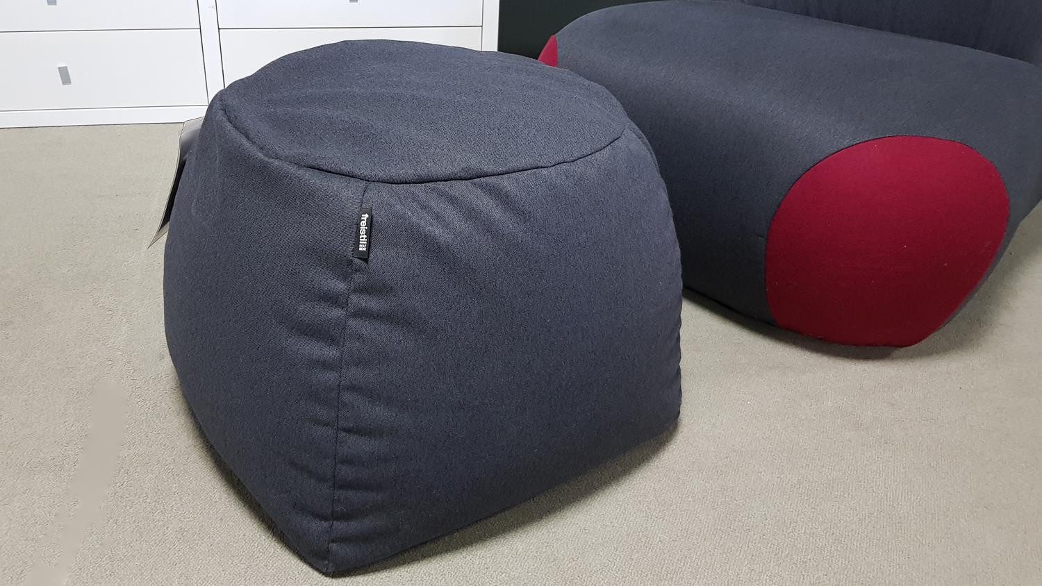 freistil ROLF BENZ Sessel Hocker Pouf ROLF BENZ freistil 171 Sitzkissen Stoff schwarzgrau