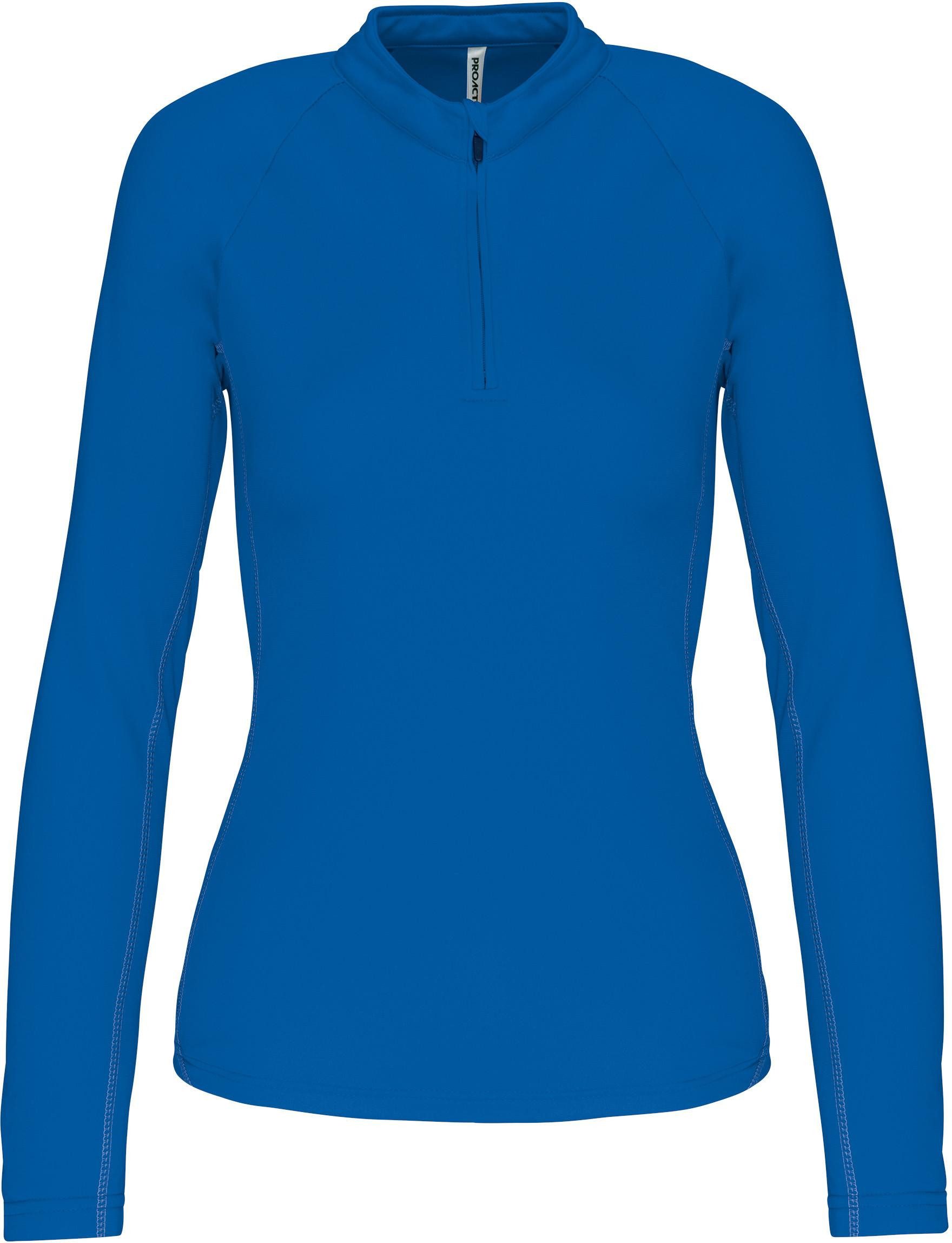 Trainingsshirt Sporttop mit langen Ärmeln ¼ Zip für Damen