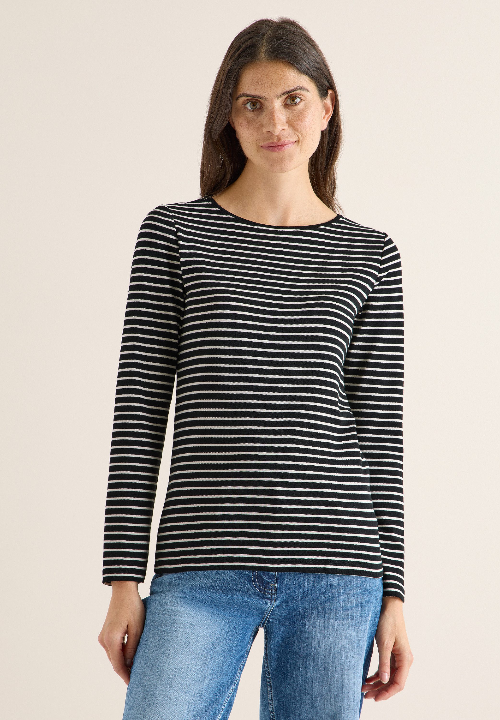 CECIL Langarmshirt aus reiner Baumwolle günstig online kaufen