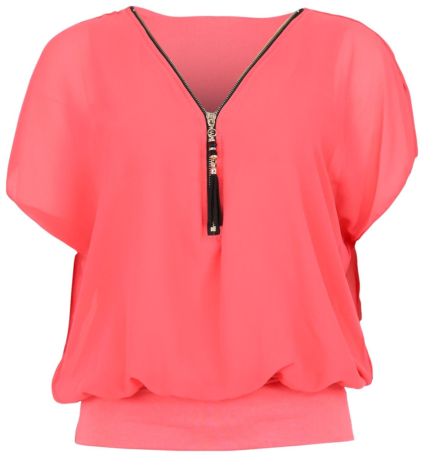 malito more than fashion Chiffonbluse 6298 Kurzarm Bluse günstig online kaufen