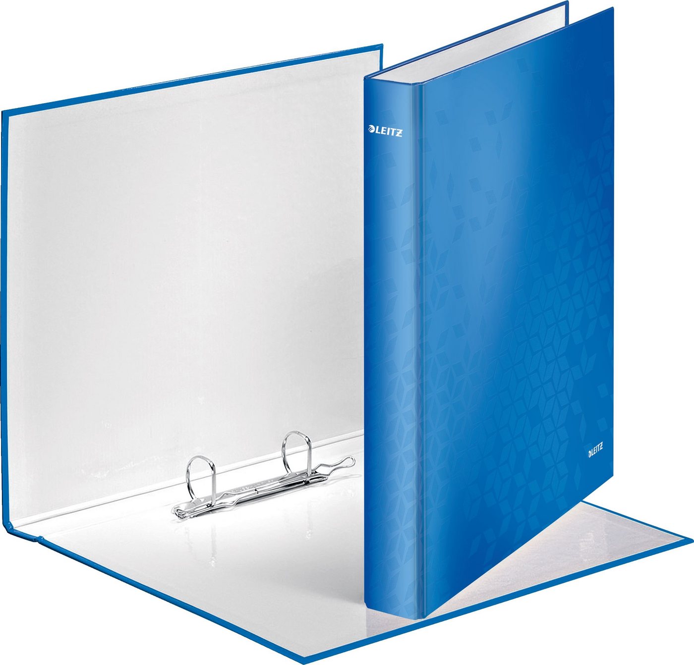 Thumbnail - LEITZ Präsentationsordner Ringbuch Wow A4 Pappe laminiert 2 Ringe 25mm blau metallic