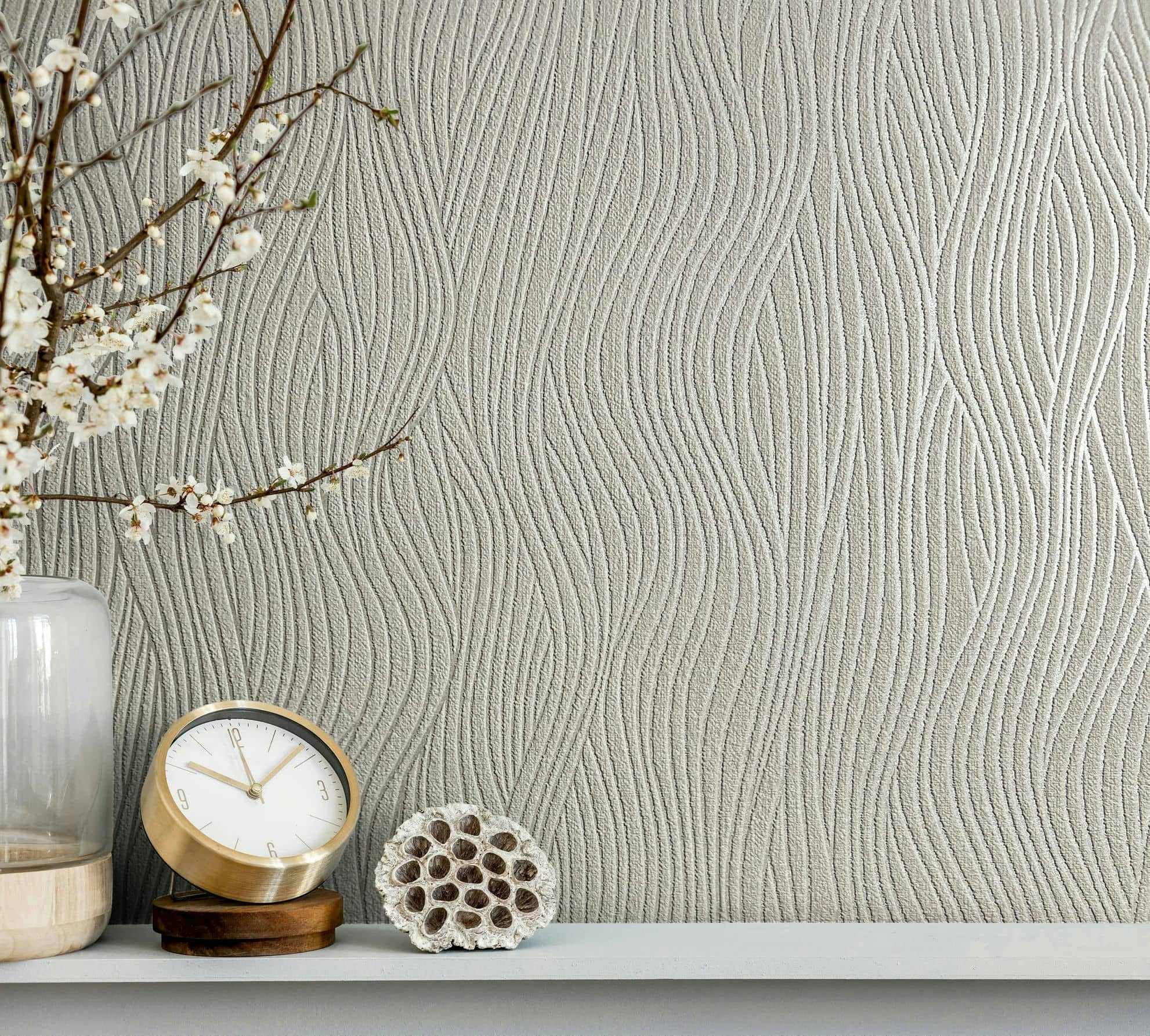 Marburg Vliestapete Serene Stripes, Streifen, moderne Tapete für Wohnzimmer Schlafzimmer Küche