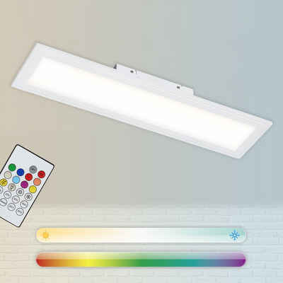 Briloner Leuchten LED Deckenleuchte »3033-016«, CCT-Farbtemperatursteuerung, RGB-Beleuchtung, Bluetooth Appsteuerung, inkl. Fernbedienung, weiß, Wohnzimmer, LED, 59,5 x 15 x 4,5 cm