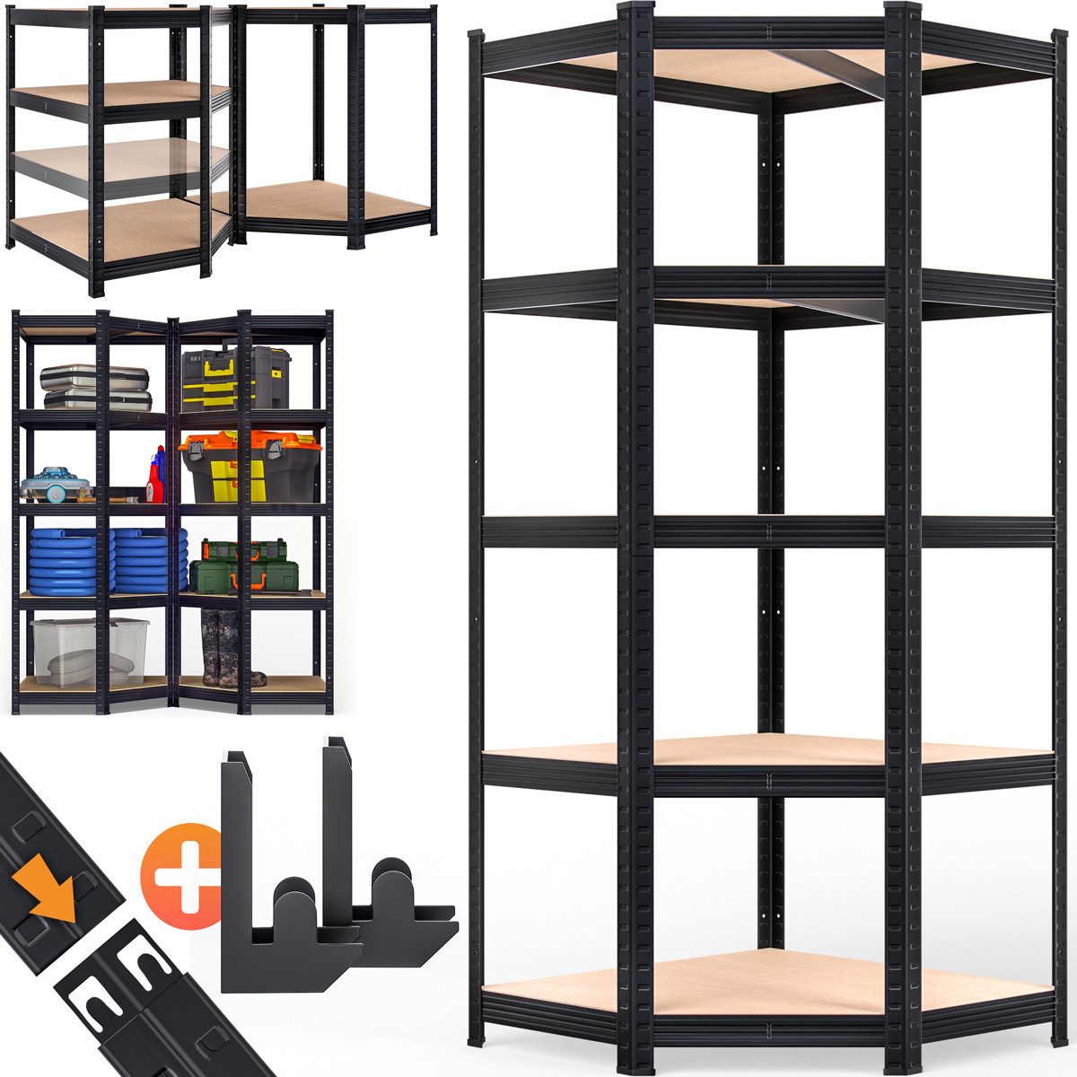 monzana Schwerlastregal, Eckregal 180x70x40cm 875 kg günstig online kaufen