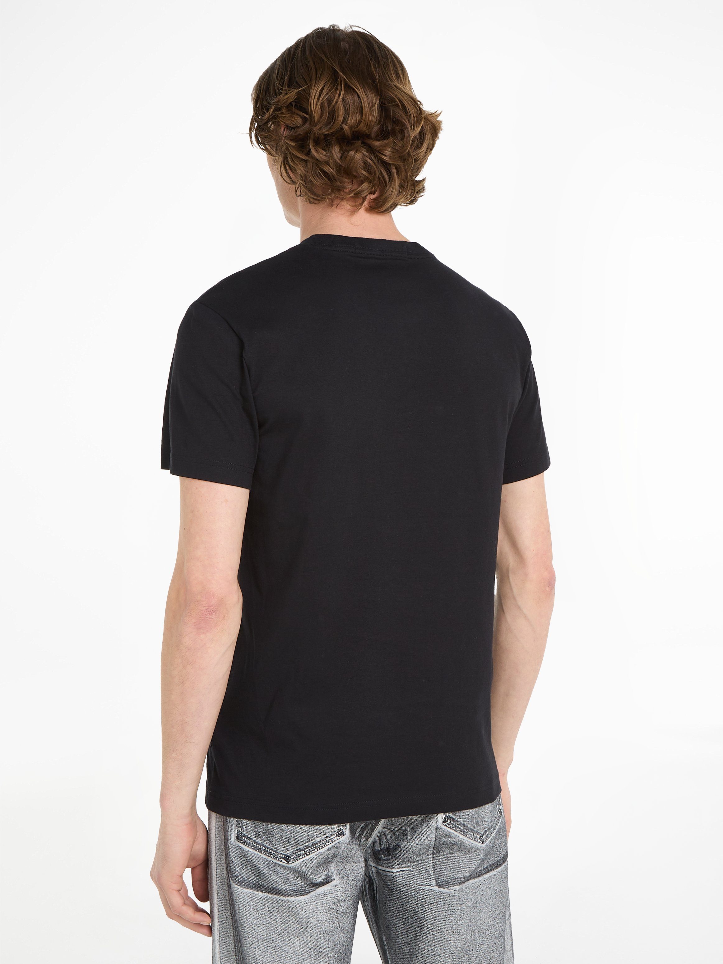 STACKED Calvin Klein T-Shirt OUTLINE Black Ck Jeans TEE LOGO