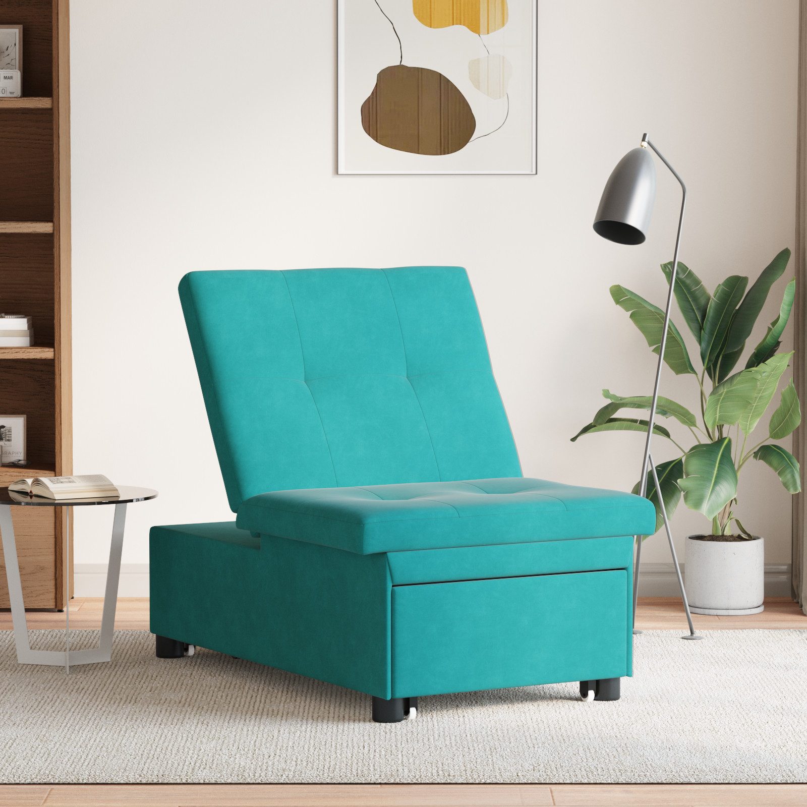 vidaXL Sofa Schlafsofa 3-in-1 Ausziehdesign Türkis günstig online kaufen