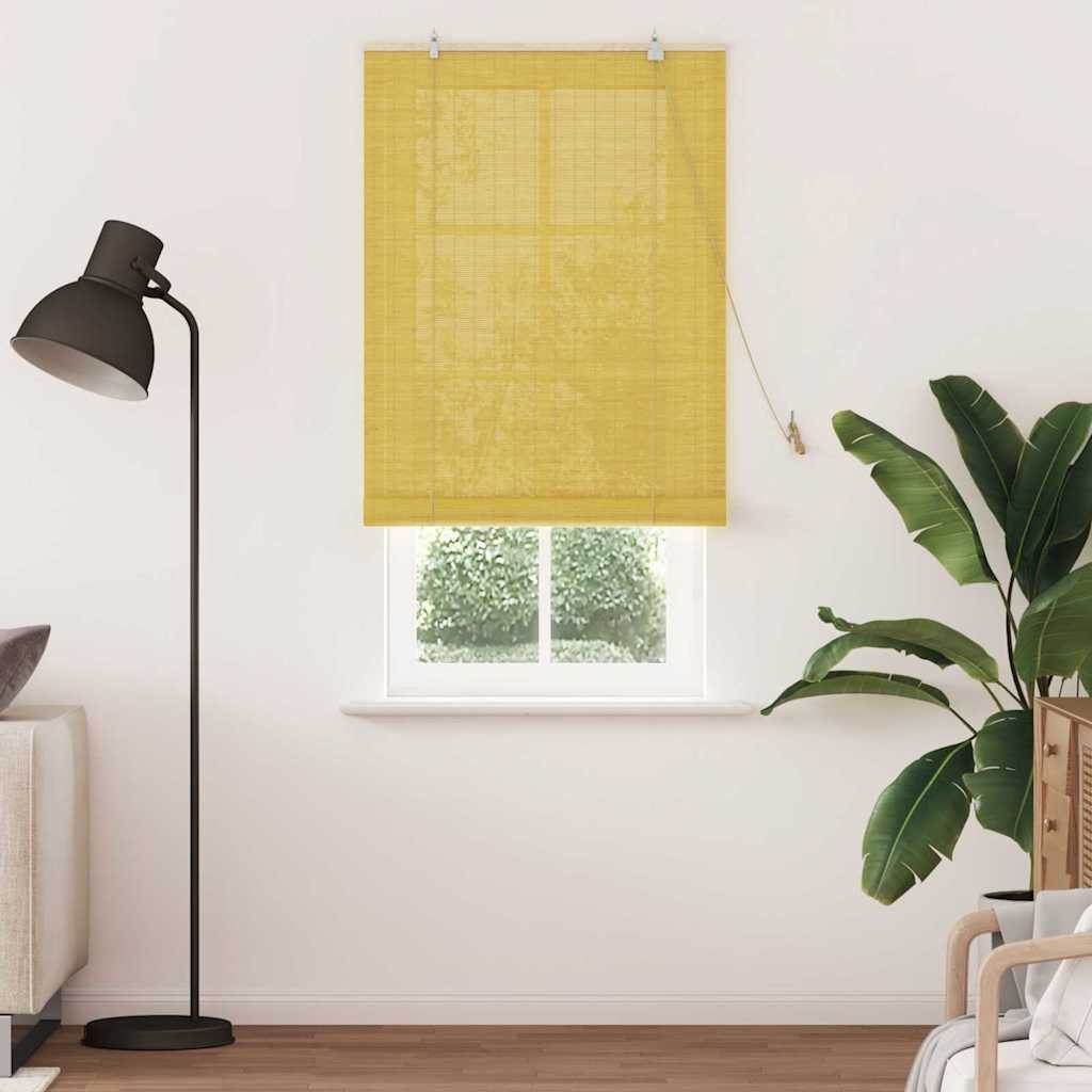 Rollo Rollo Gelb 90 x 220 cm Bambus, vidaXL