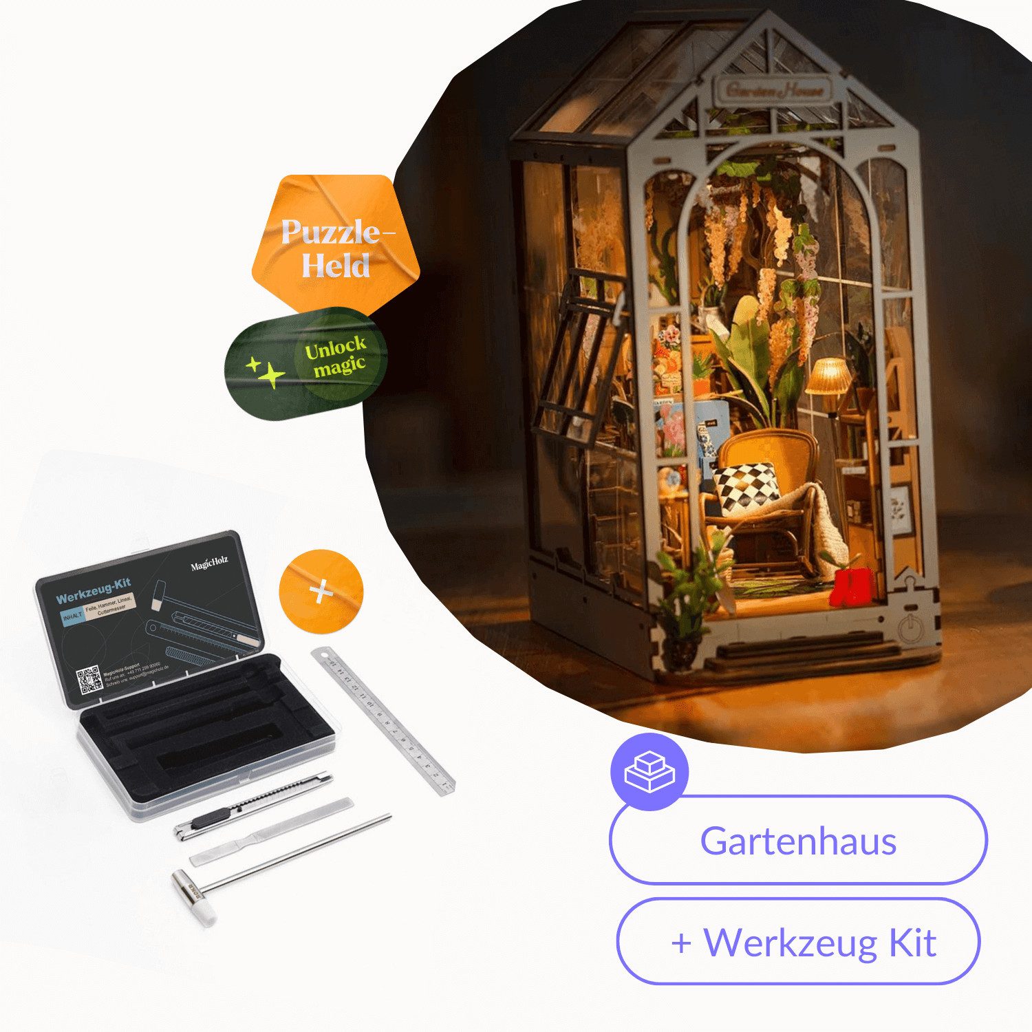 Robotime Buchstütze Robotime Gartenhaus, Rolife Diorama günstig online kaufen