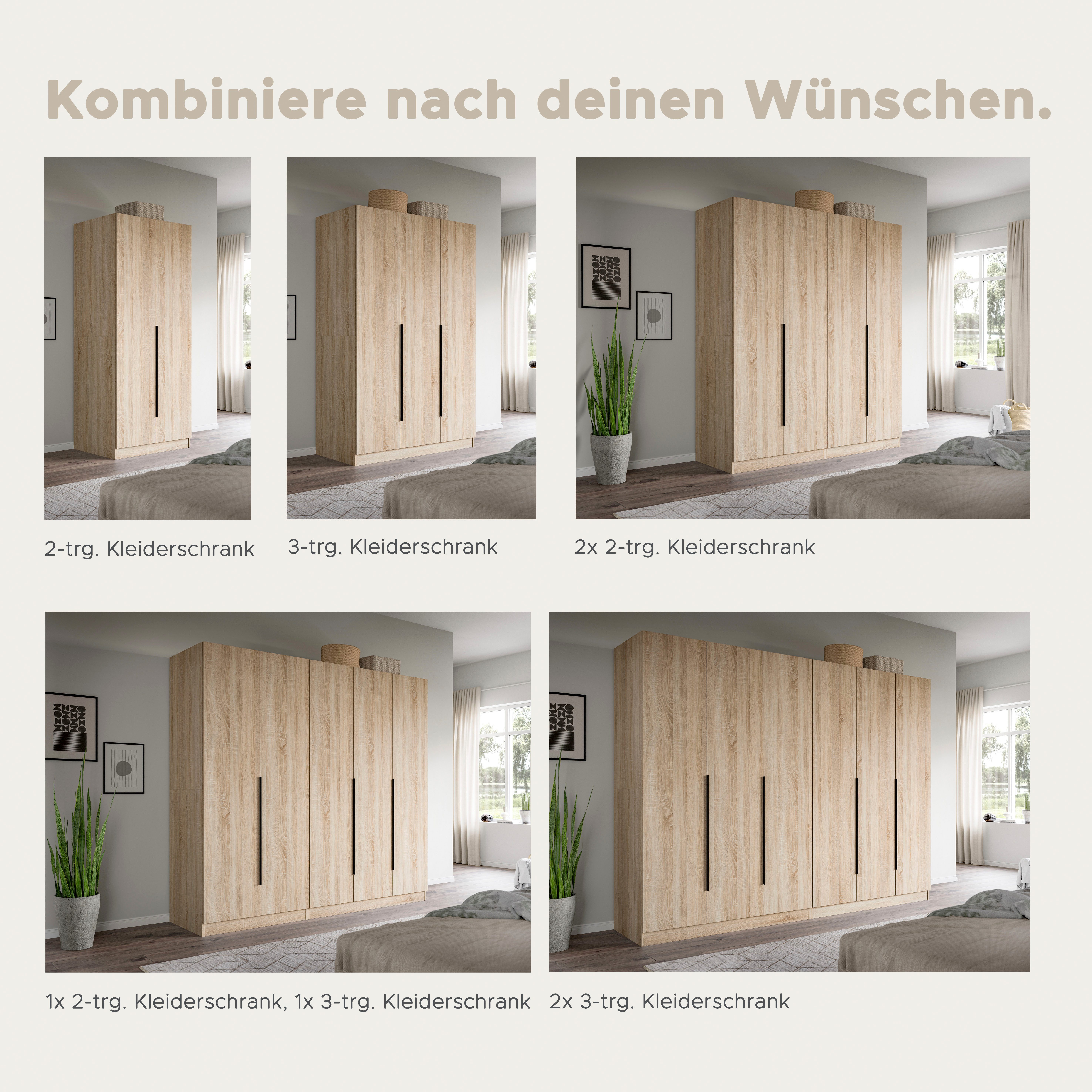 OTTO home Schrank-Set Skarde moderner Kleiderschrank Schlafzimmerschrank, (1-St., wähle deine beste Schrank Kombination), Skarde Kleiderschrank 160 cm, 2 Kleide – Bild 5 von 5