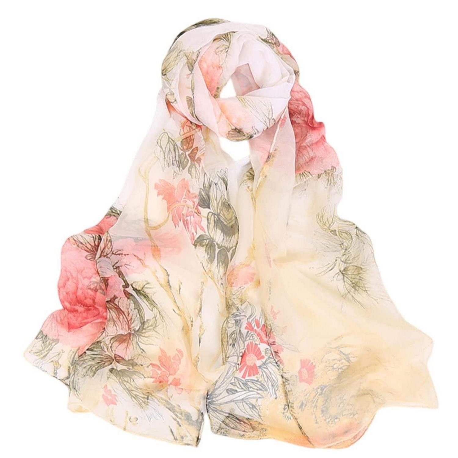 LuxusKollektion Chiffontuch Chiffon Schal Damen bunt Punkte 160x50cm, (1-St)