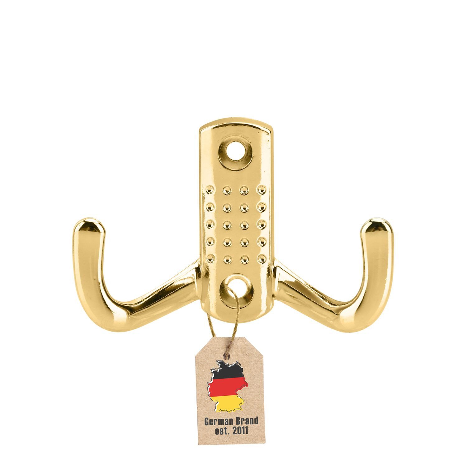 Intirilife Kleiderhaken, (Doppel Garderobenhaken in Gold, 1-St), Doppel Garderobenhaken Design kurz