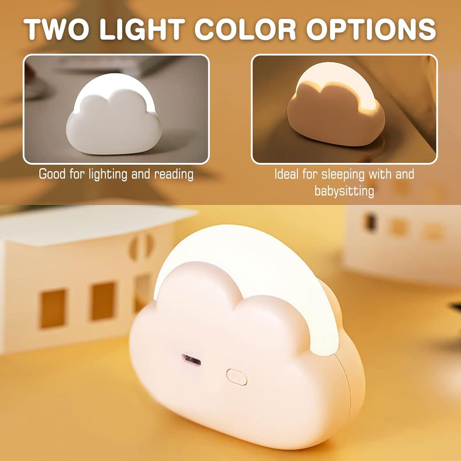 FELIXLEO LED Nachtlicht LED Nachtlicht Kinder Baby Schlafzimmer USB Aufladbar Rosa