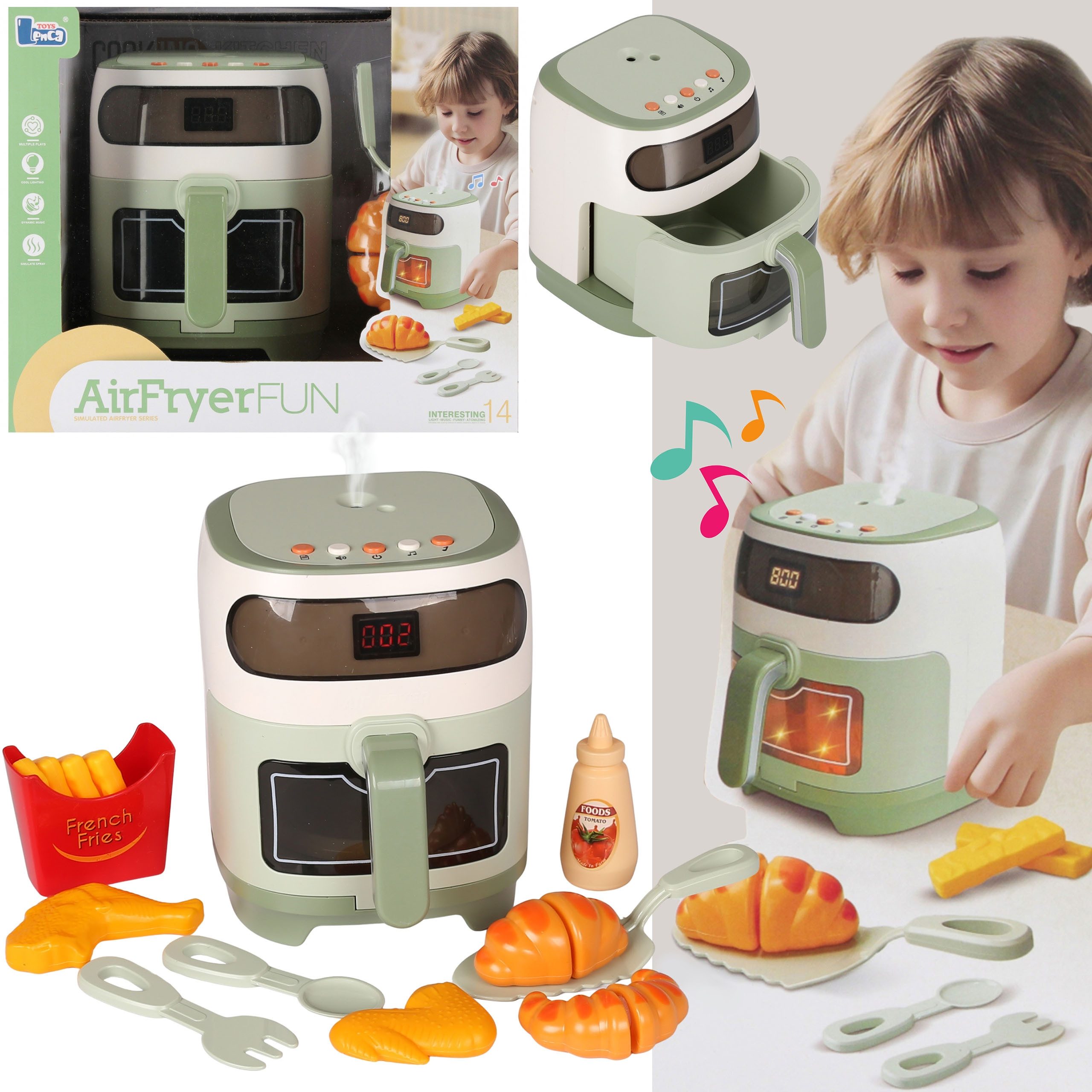 Sarcia.eu Spielküche Spielzeug Heißluftfritteuse AIR FRYER für Kinder, DAMP günstig online kaufen