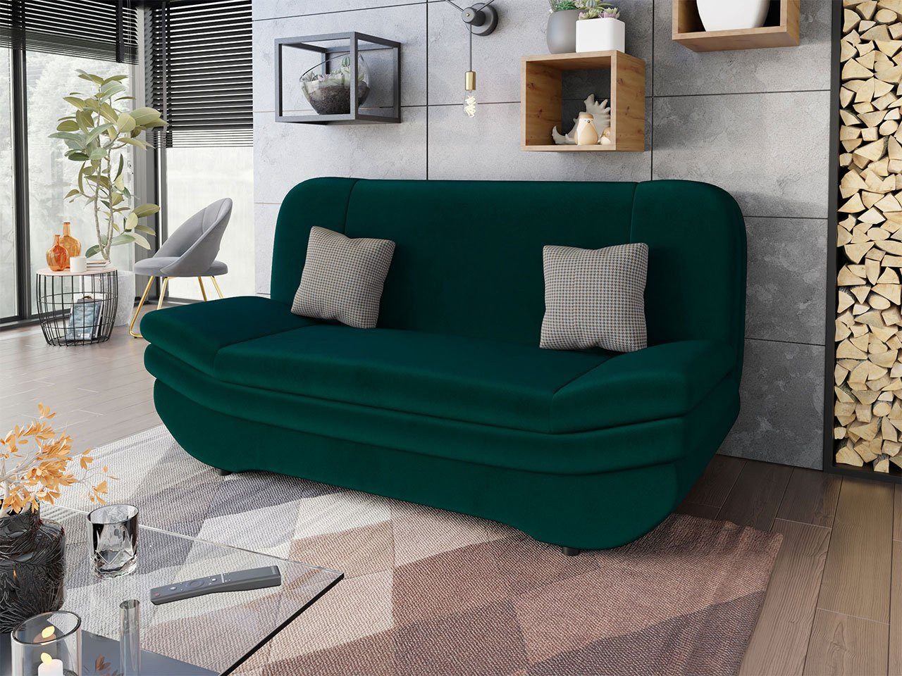 MIRJAN24 Schlafsofa Weronika Premium, mit Schlaffunktion und Bettkasten, Couch Kissen-Set mit Reißverschluss