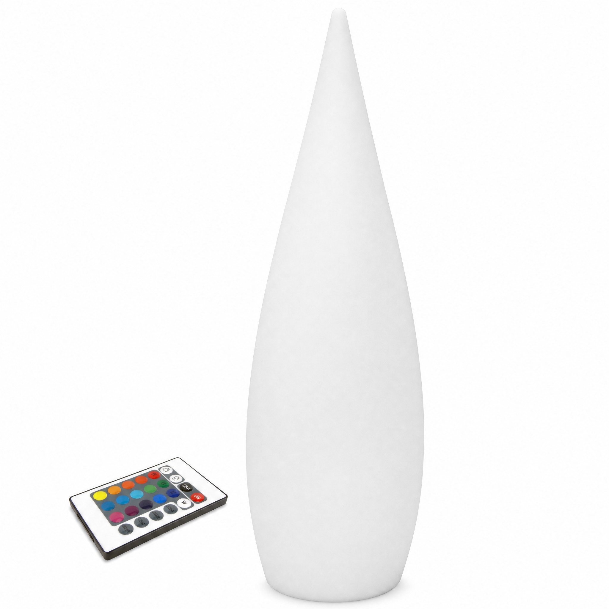 @tec LED Stehlampe kabellos 80 cm Bodenleuchte mit Farbwechsel, Akku, 16 Farben, Farbwechsel, spritzwassergeschützt