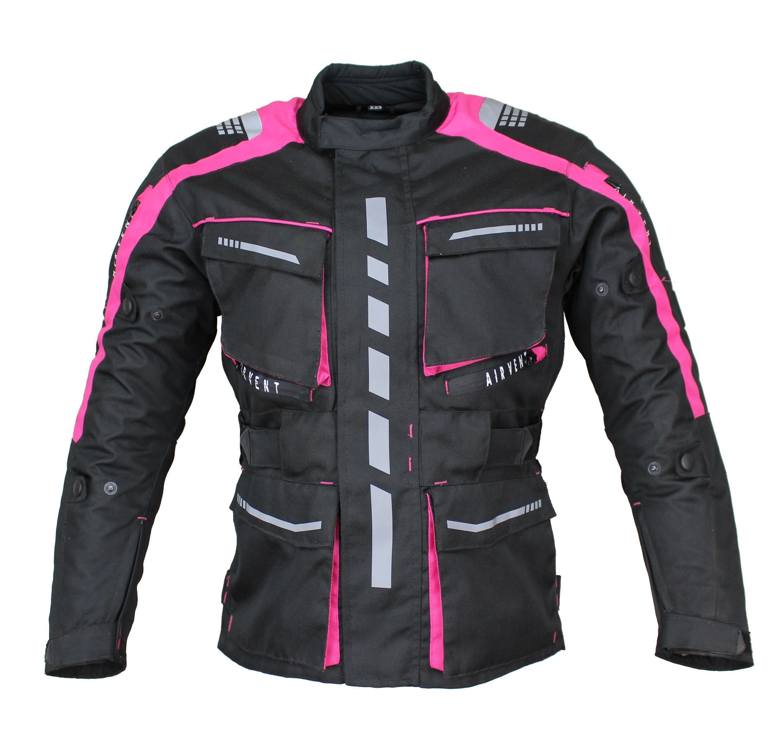 Alpha Speeds Motorradjacke Damen Motorrad Textil Jacke Biker wasserdicht Jacke mit Protektoren Sport, Innenjacke ist trennbar: All Season, Pink