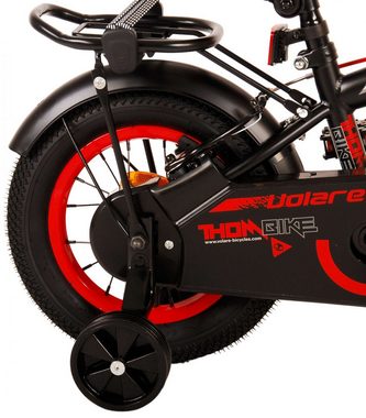 Volare Kinderfahrrad Kinderfahrrad Thombike für Jungen 12 Zoll Kinderrad in Schwarz Rot