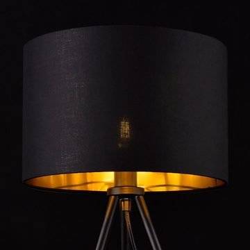 lux.pro Tischleuchte, ohne Leuchtmittel, »Metz« Tischlampe Tripod schwarz-gold