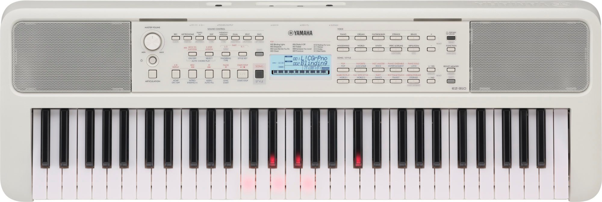 Yamaha Home-Keyboard EZ-310 Leuchttasten-Keyboard mit 61 anschlagdynamischen Tasten, 61 anschlagdynamische Leuchttasten