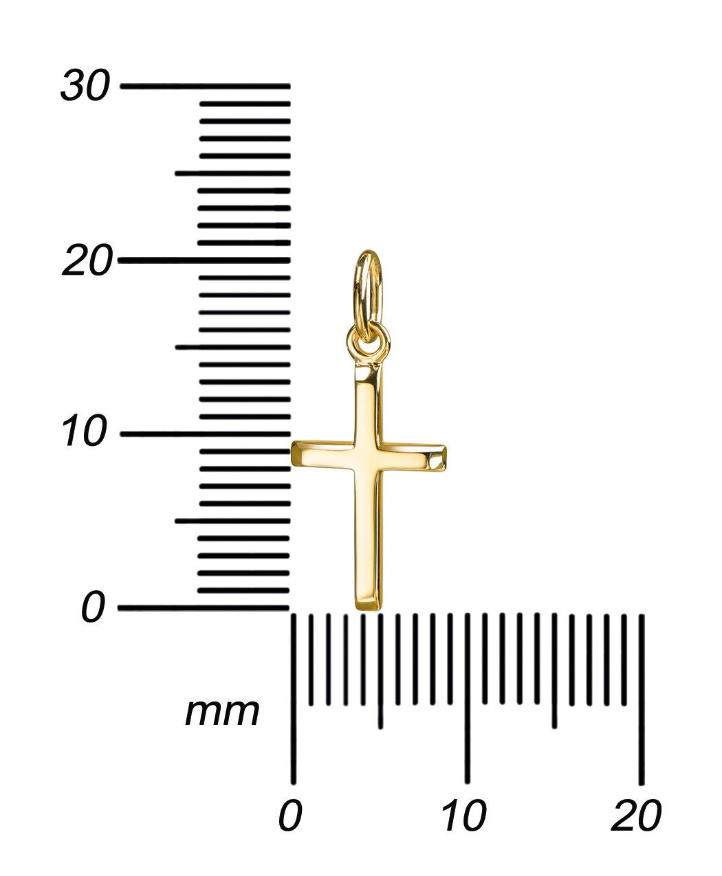 Damen Made Gold kleiner JEVELION für Kreuz Kreuzanhänger 585 Kinder), und Kreuz (Goldkreuz, - Germany Anhänger in Goldenes