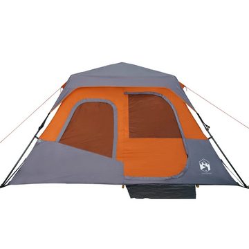 vidaXL Kuppelzelt Zelt Campingzelt Familienzelt Freizeitzelt 6 Personen Grau und Orange