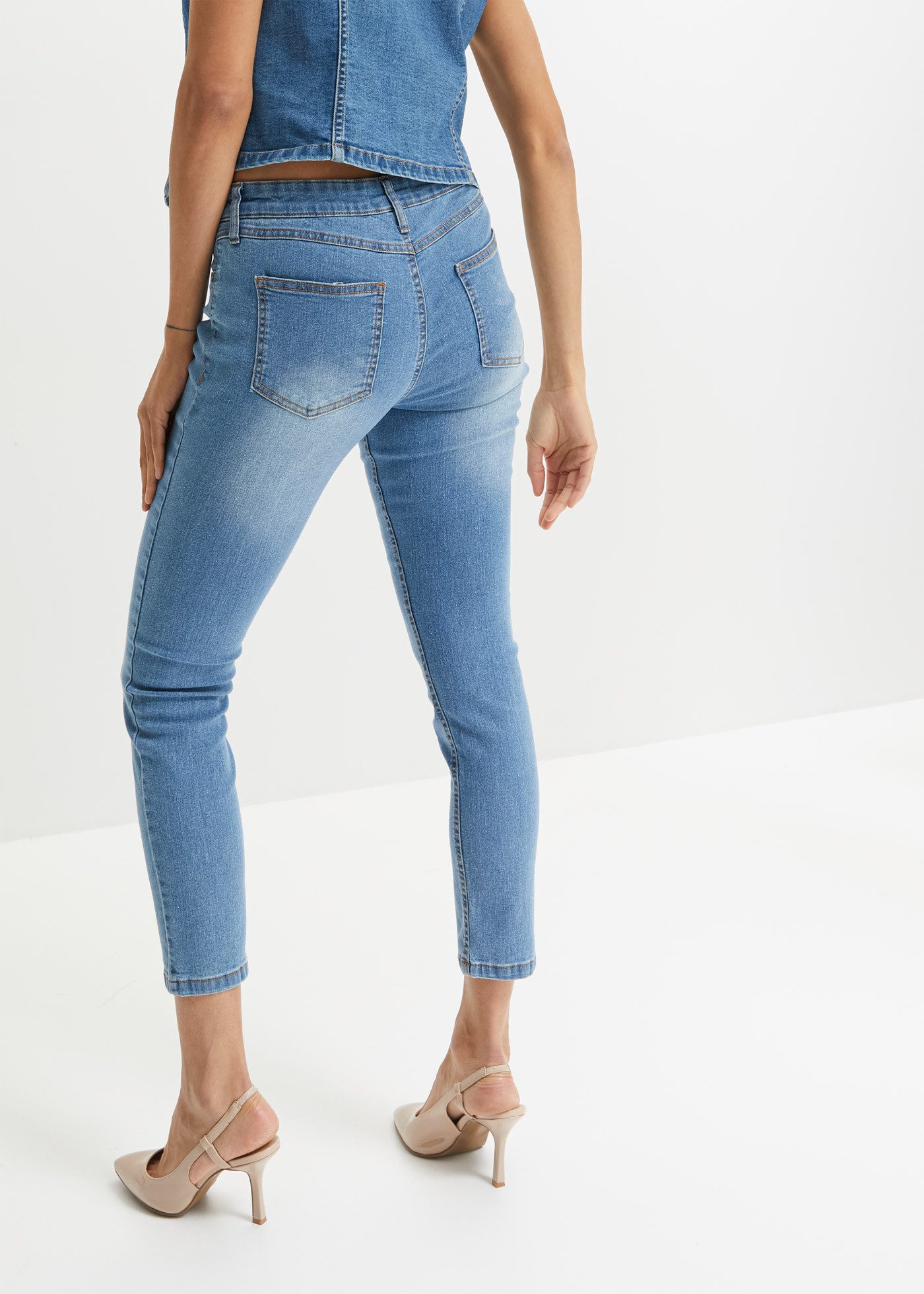 bonprix 7/8-Jeans Slim fit Passform, aus Baumwollmischung, mit vier Taschen