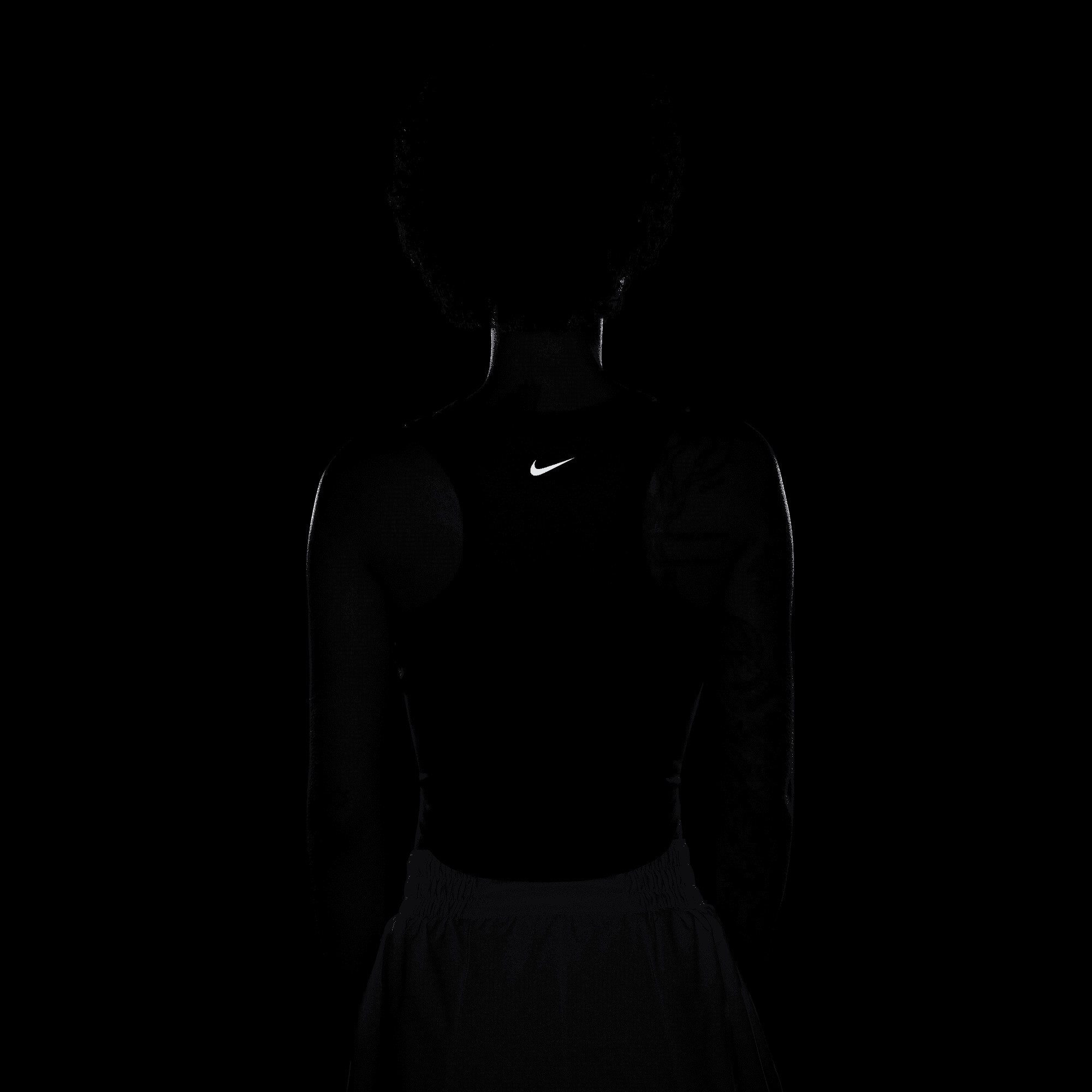 Nike Tanktop W NK ONE FITTED DF CROP TANK abgerundeter Saum, Tanktop-Form, aus Polyester und Elasthan