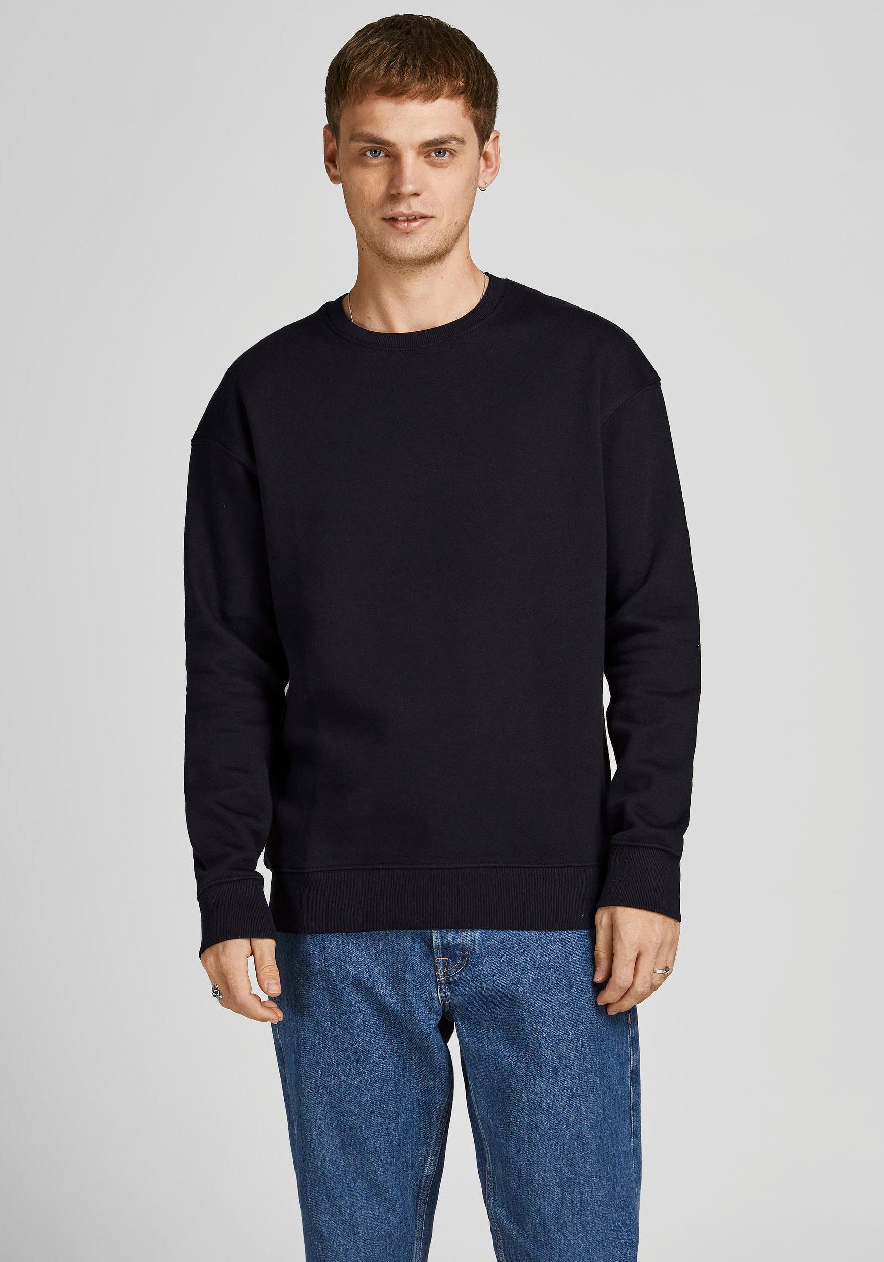 Jack & Jones Sweatshirt STAR BASIC SWEAT CREW NECK schwarz