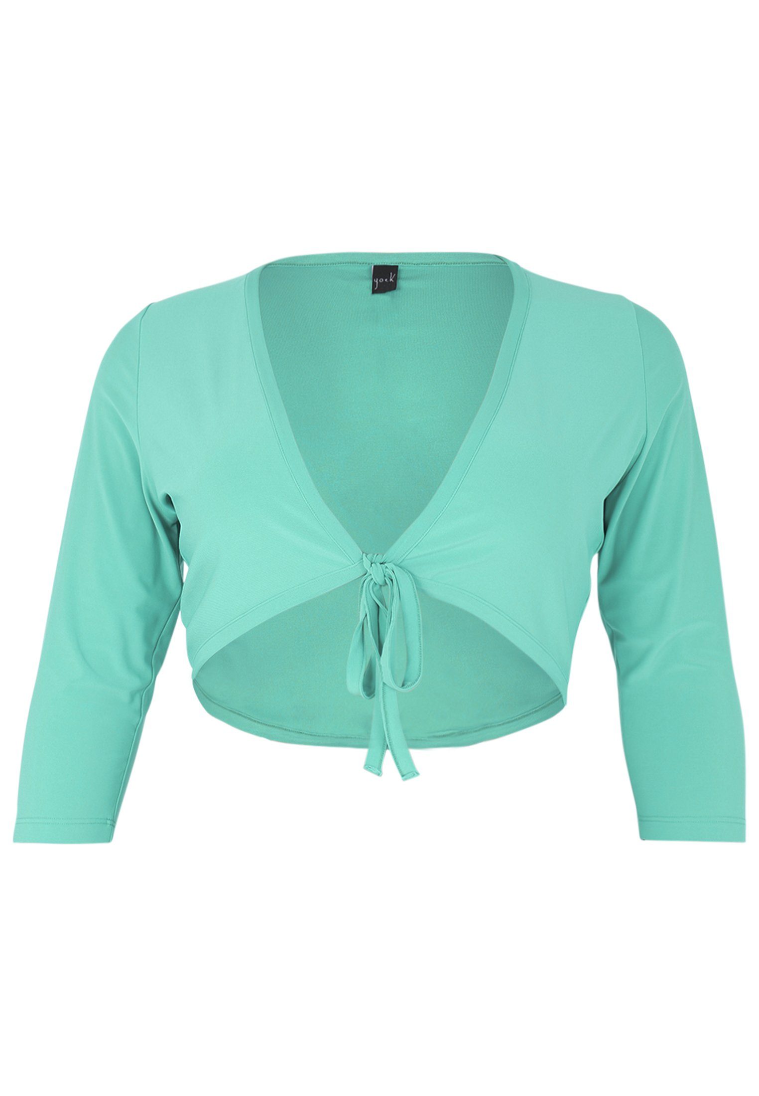 Große Yoek Cardigan turquoise Größen