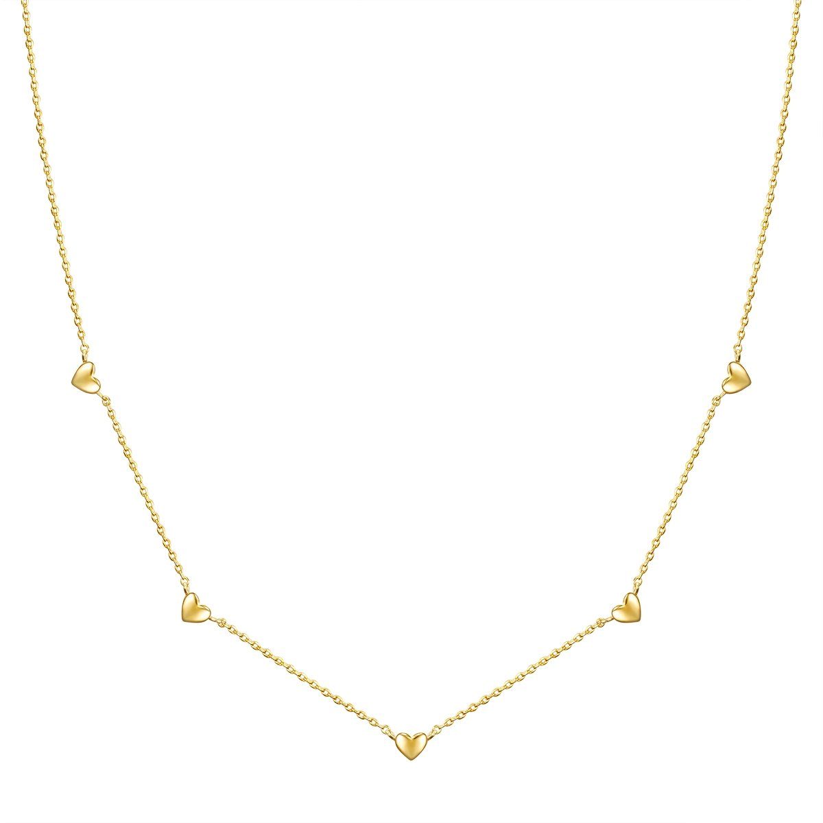 Silberkette Herz gelbgold