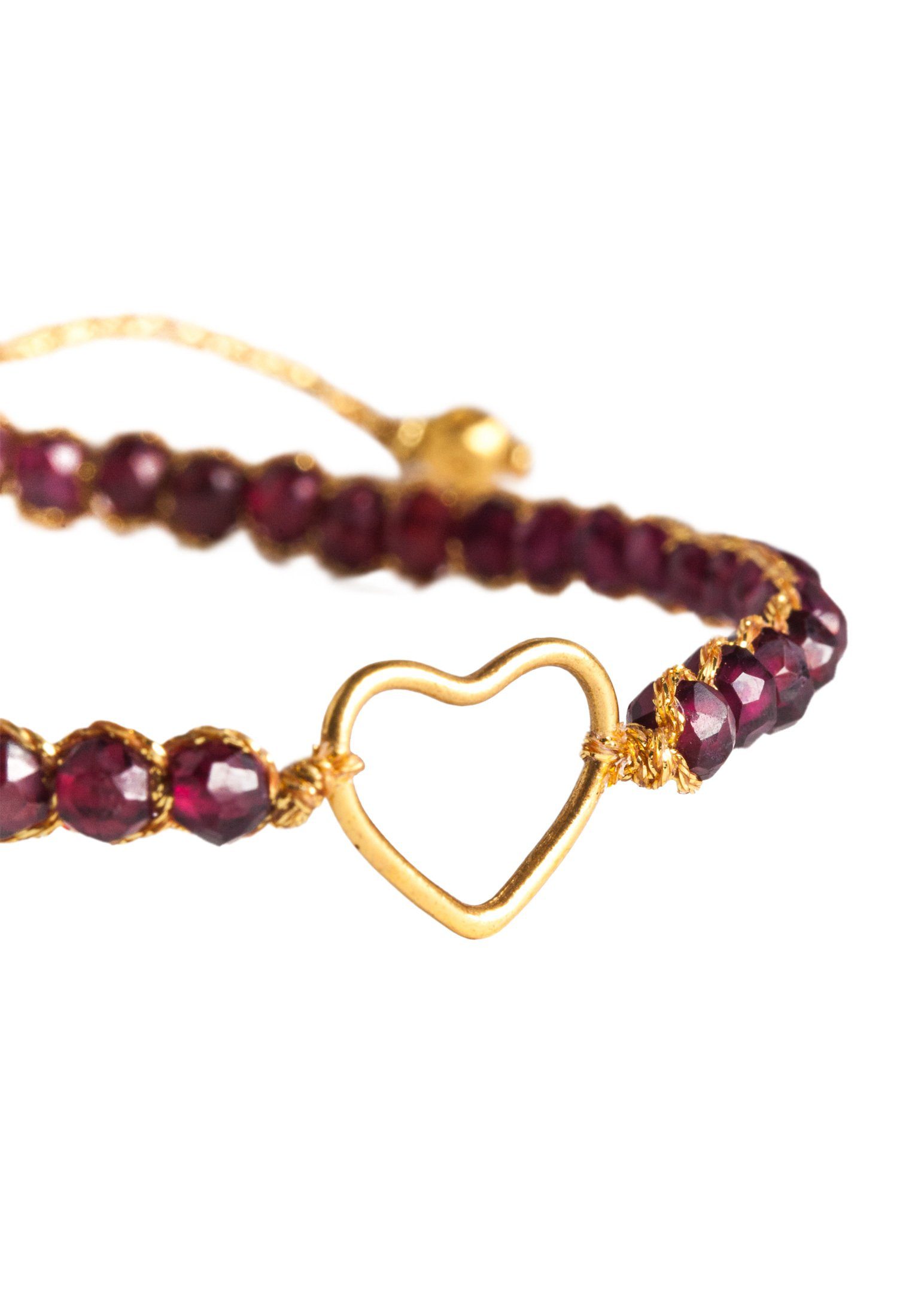 SAMAPURA Armband Rubin-Herz-Armband, Gold Faden günstig online kaufen