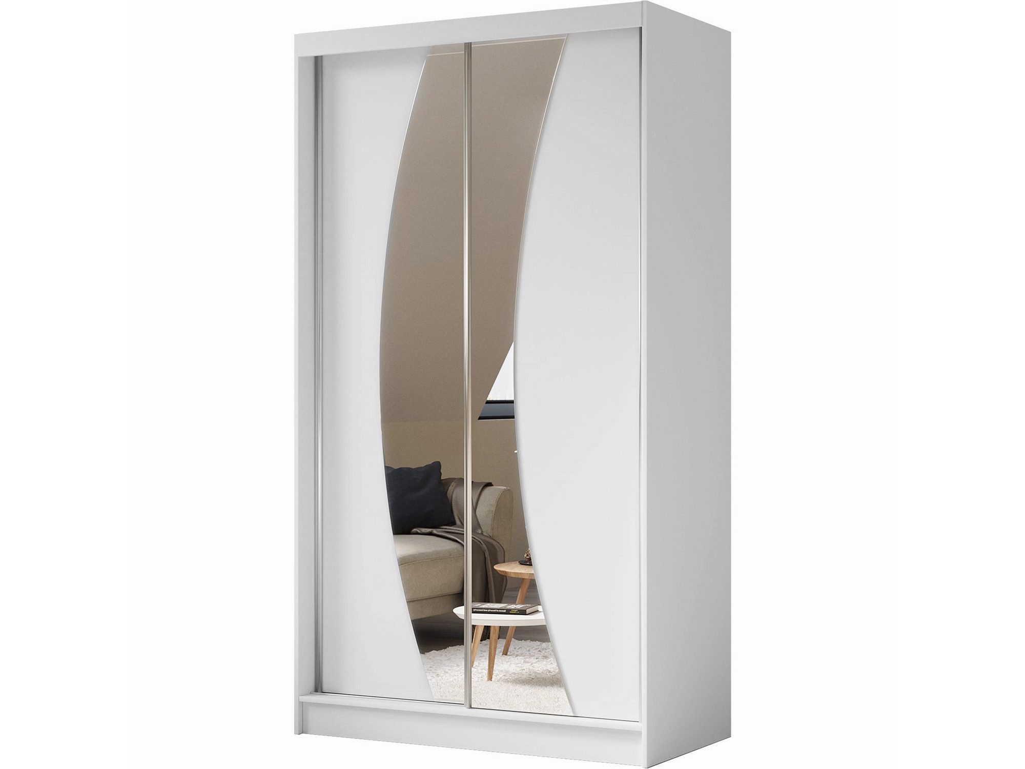 Beautysofa Schiebetürenschrank VOX II mit Spiegel & Schubladen (Schrank modern groß Schiebetüren mit Einlegeböden Kleiderstange, Kleiderschrank Schwebetürenschrank) viele Farben zur Auswahl