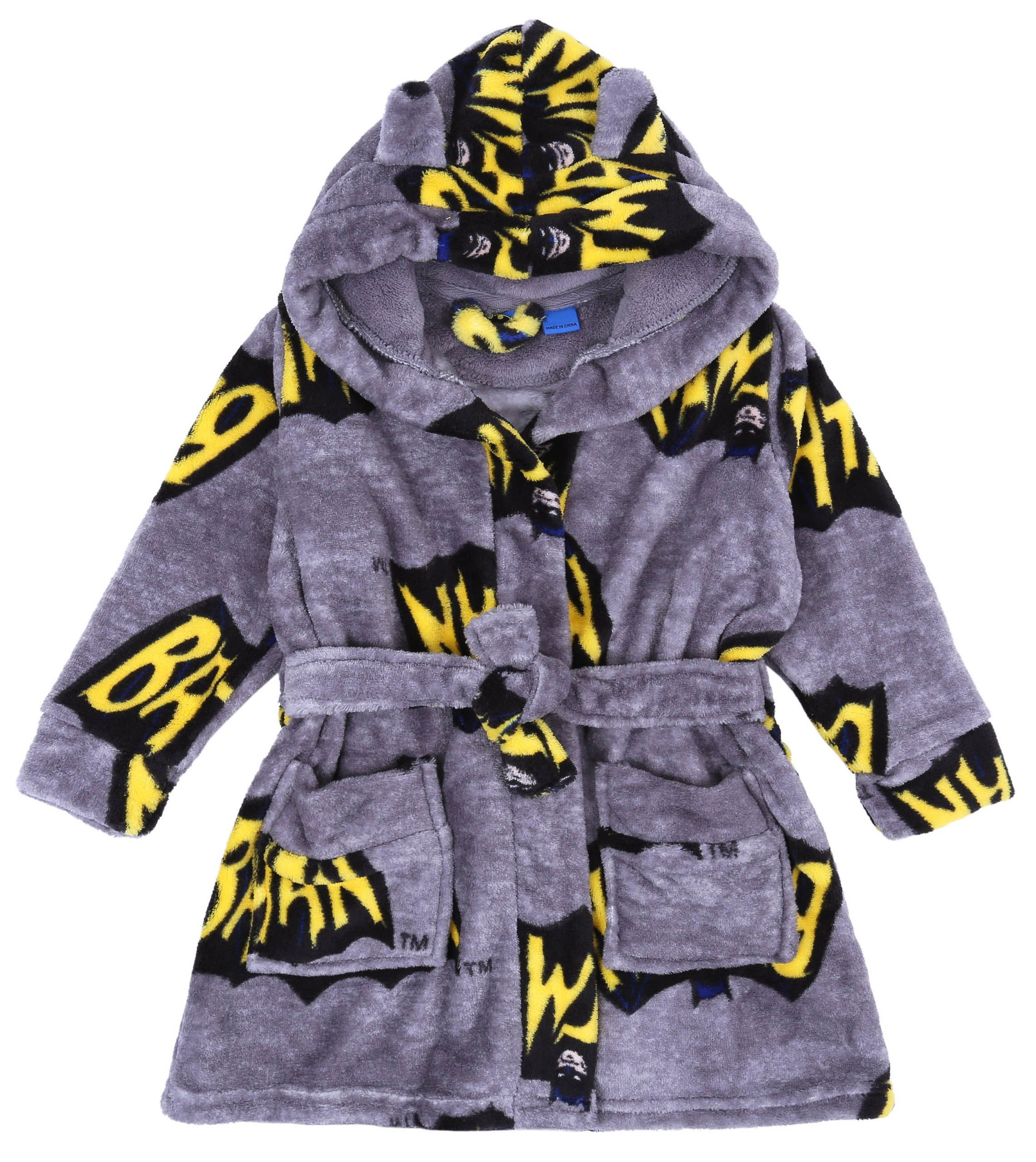 Sarcia.eu Kinderbademantel BATMAN DC COMICS Bademantel/Morgenmantel mit Kapuze grau 3-4 Jahre