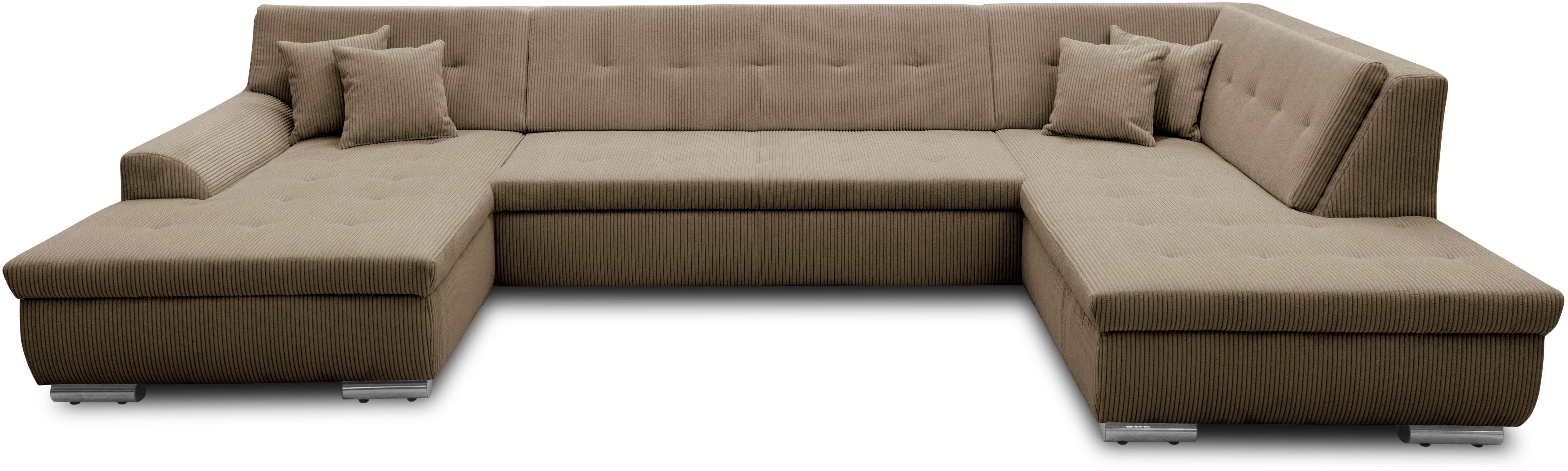 DOMO collection Wohnlandschaft "Treviso incl. Zierkissen, moderne Steppung, günstig online kaufen