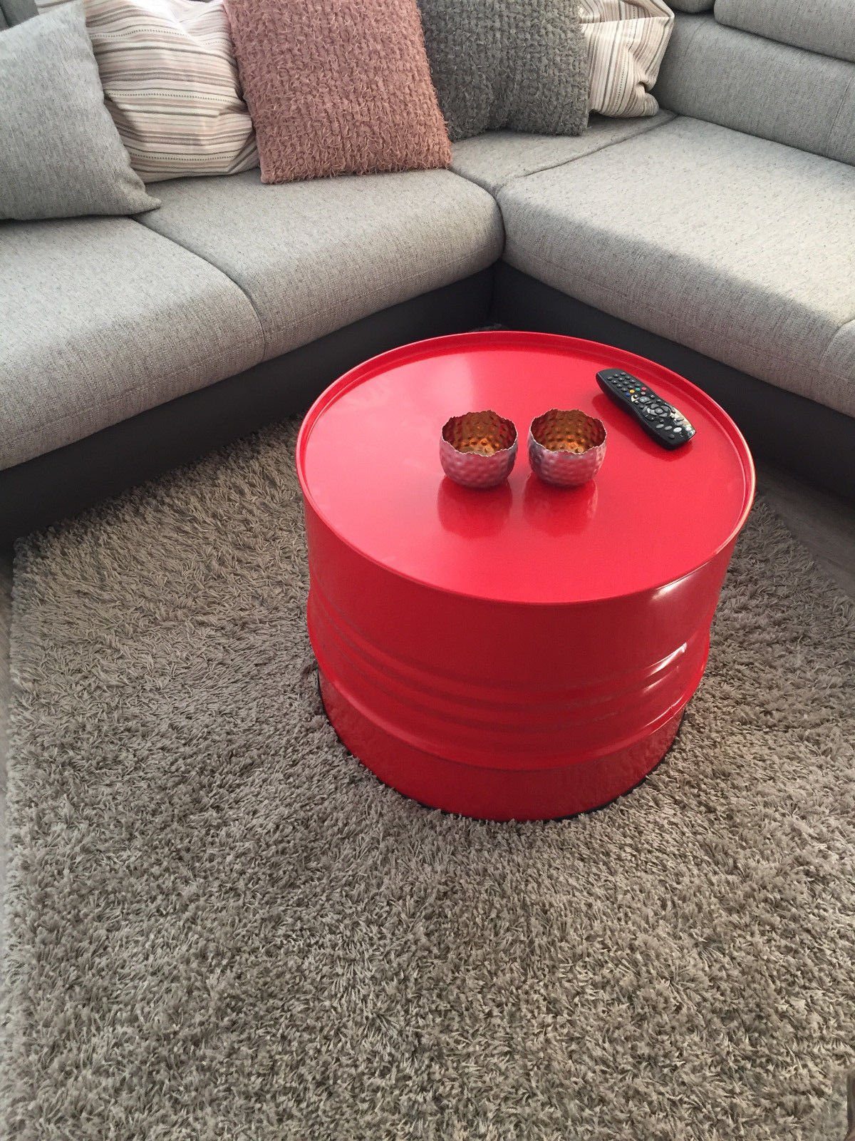 Möbel Rot Couchtisch Design Tisch Fassmöbel Beistelltisch Design 57cm SRM Fass Beistelltisch Ø