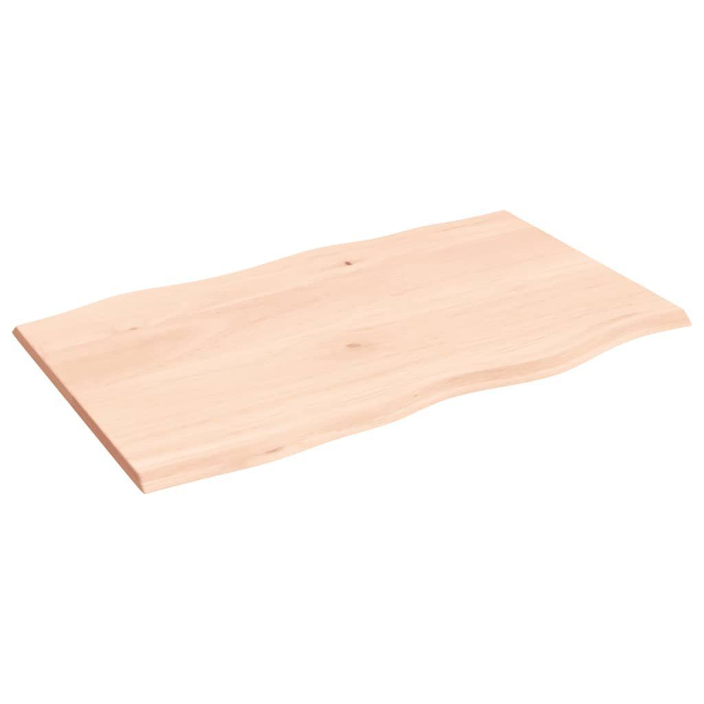 Eiche Baumkante (1 Unbehandelt cm 100x60x2 furnicato Massivholz St) Tischplatte