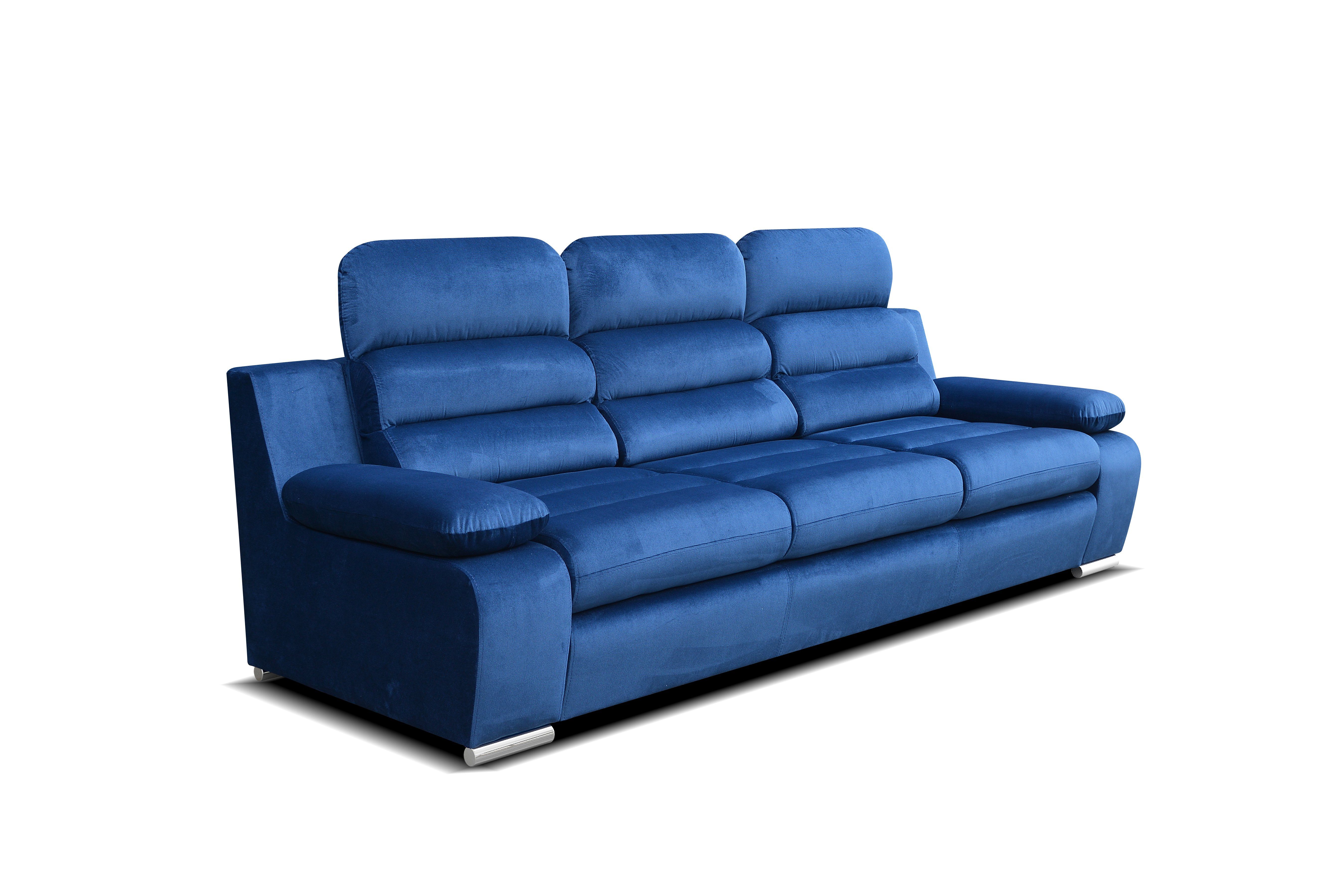 robin Schlafsofa Amber Sofa 3-Sitzer mit Schlaffunktion Schlafsofa Schlafcouch BLUE